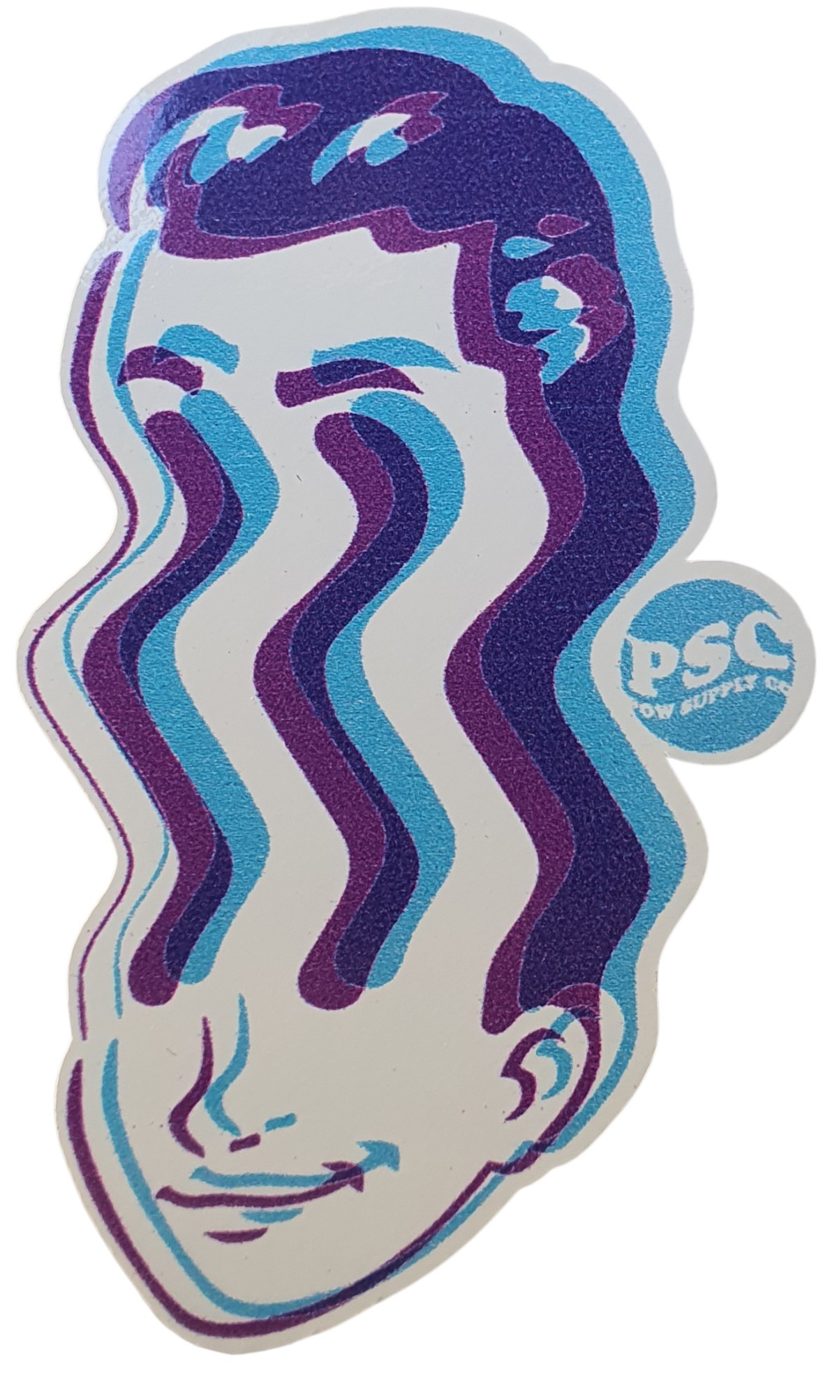 Pow Supply Co Face Pur 4cm x 6,7cm Tek Sticker