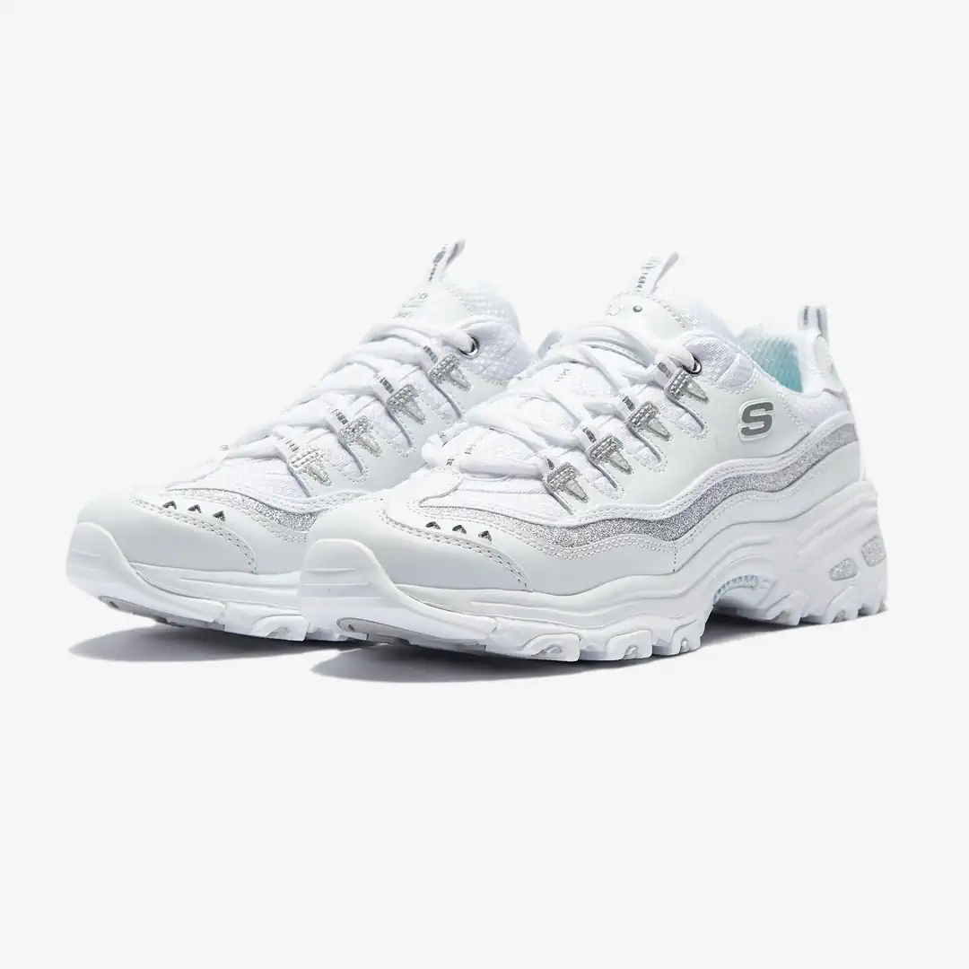 Skechers Dlites White Silver ( Dar Kalıp )