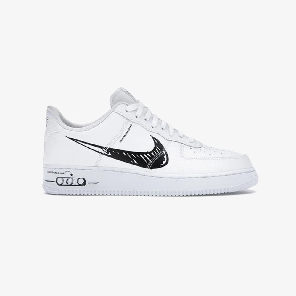 air force 1 low sketch white black