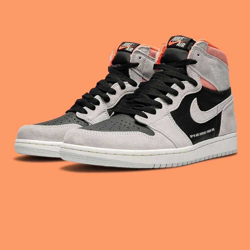 Nike Jordan 1 Retro High Neutral Grey Hyper Crimson