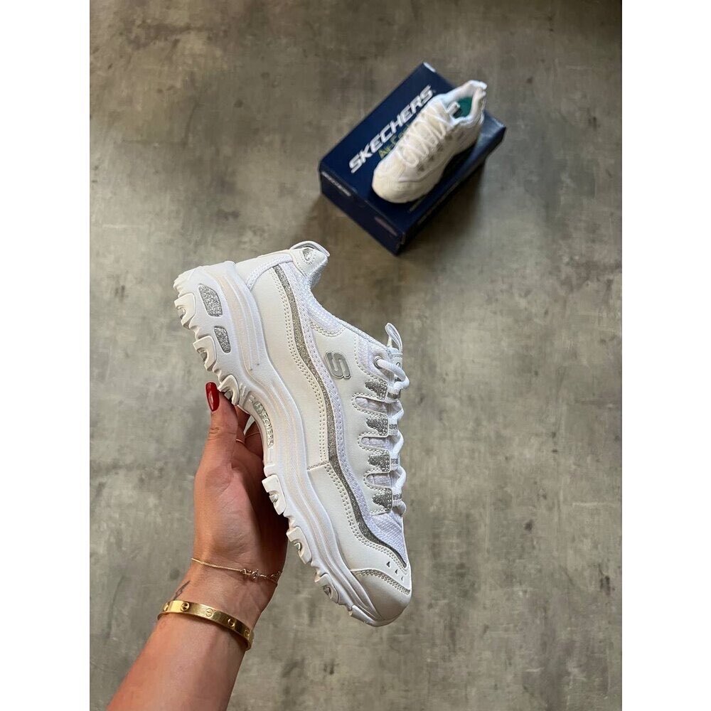 Skechers Dlites White Silver ( Dar Kalıp )