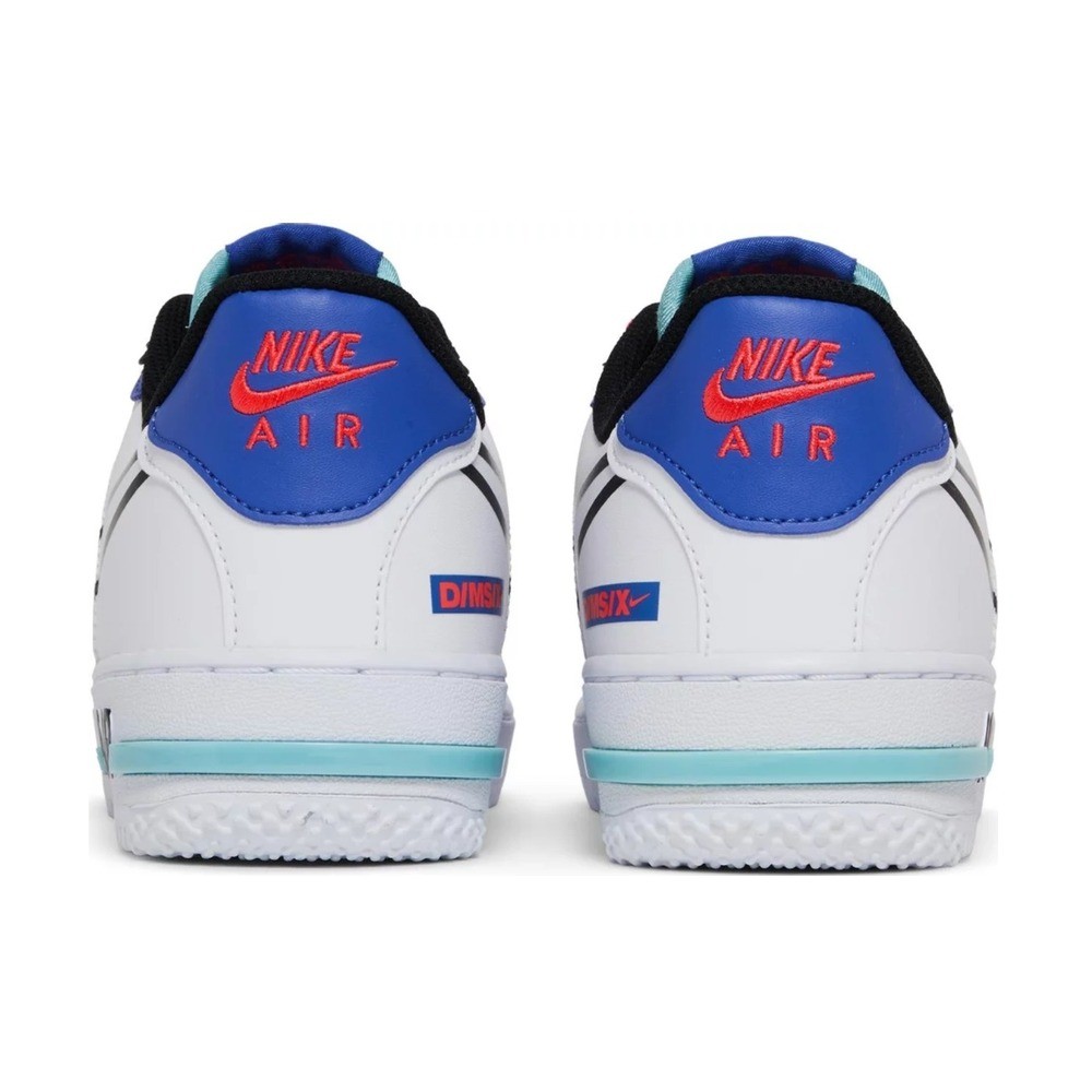Nike Air Force 1 React White Astronomy Blue Laser Crimson