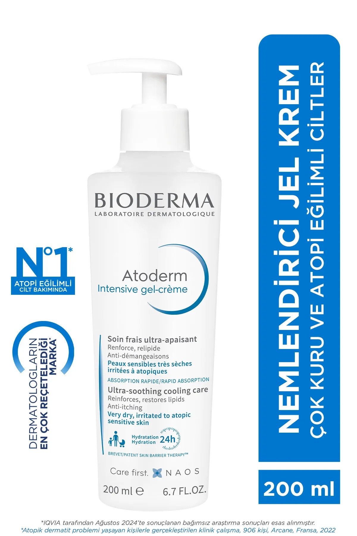 Atoderm Intensive Gel-Cream Çok Kuru Atopi Eğilimli Cilt Yatıştırıcı Jel Krem Niasinamid 200 ml