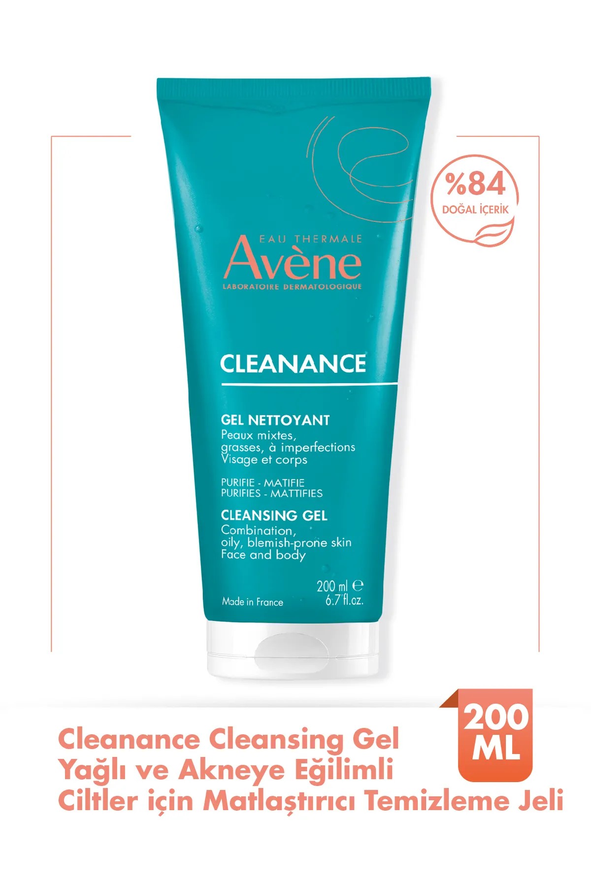 Cleanance Yağlı Ve Akneye Eğilimli Ciltler Için Matlaştırıcı Temizleme Jeli 200 ml