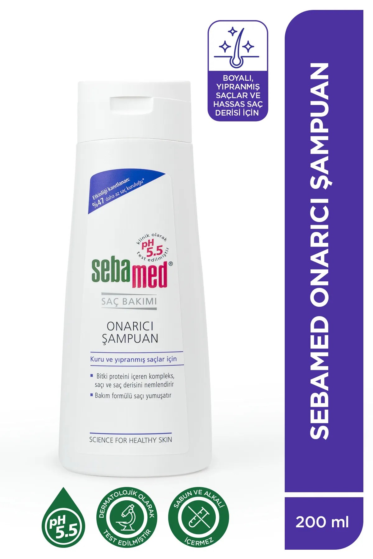 Kuru ve Yıpranmış Saçlar İçin Nemlendirici Etkili Onarım Şampuanı 200 ml