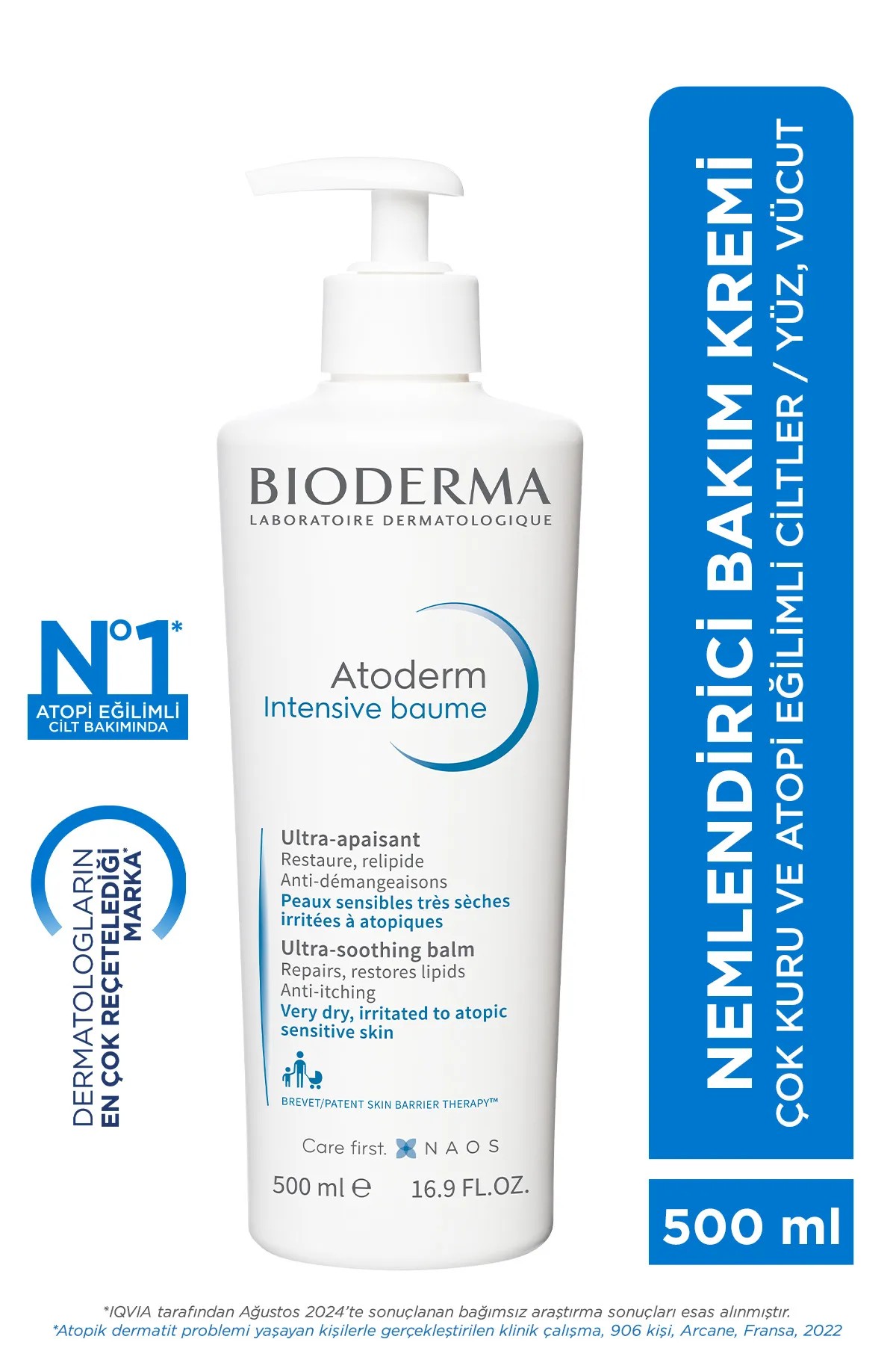 Atoderm Intensive Balm Çok Kuru Atopi Eğilimli Cilt Nemlendirici Onarıcı Krem Yetişkin, Çocuk 500 ml