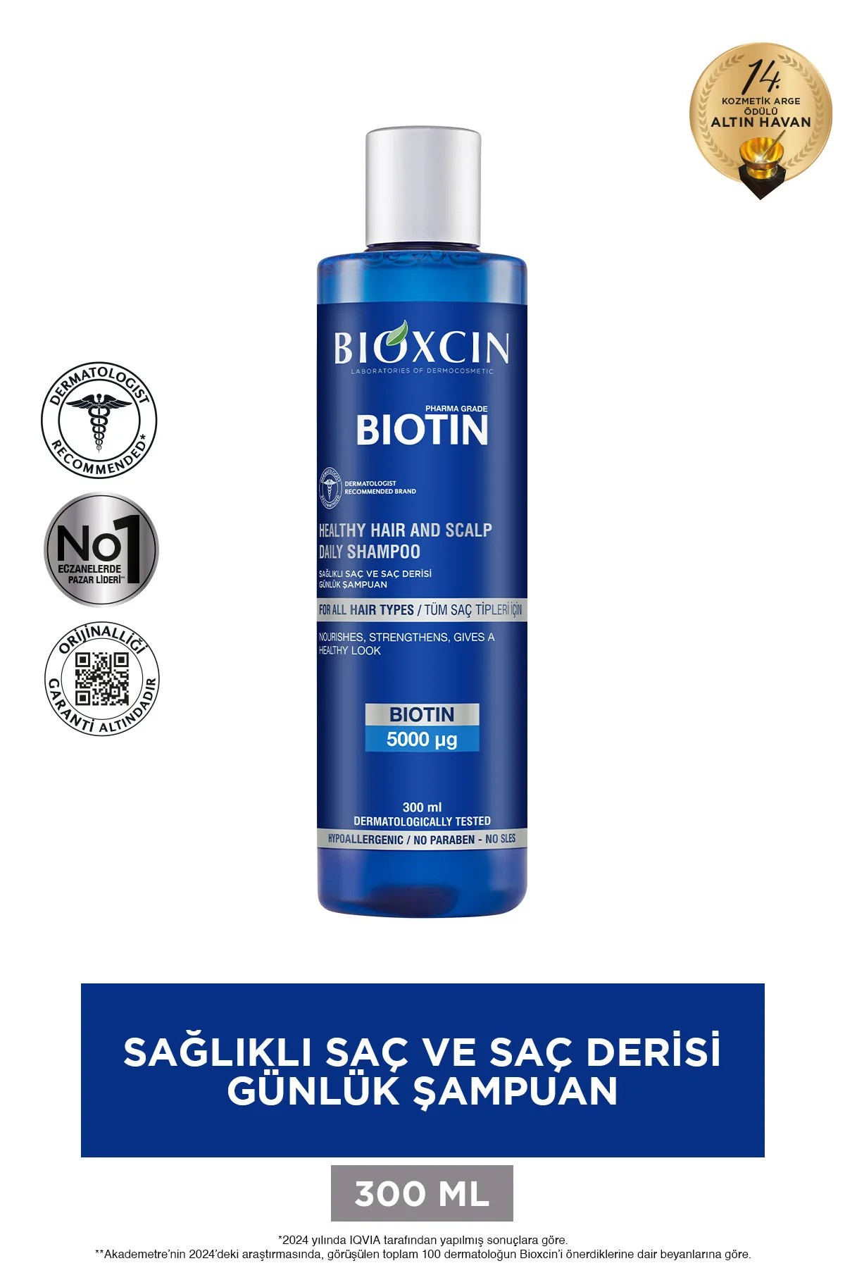 Biotin Şampuan 300 ml Tüm Saç Tipleri Için-
