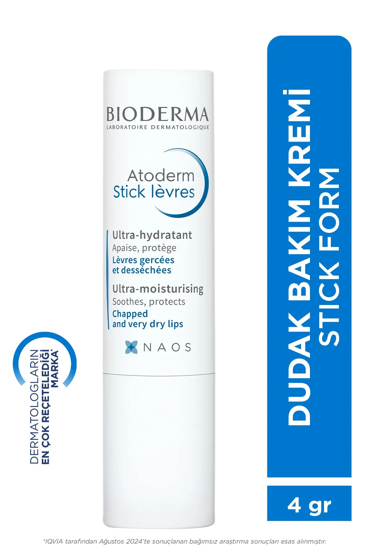 Atoderm Lip Stick Besleyici, E Vitamini ve Shea Yağı İçeren Nemlendirici Dudak Bakım Kremi 4 gr