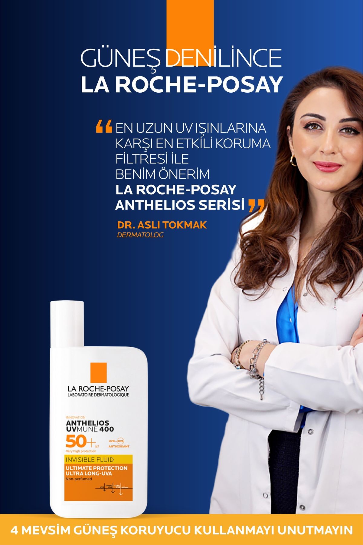 Anthelios Uvmune 400 Invisible Fluid Spf50+ Güneş Koruyucu 50 ml- Tüm Cilt Tipleri