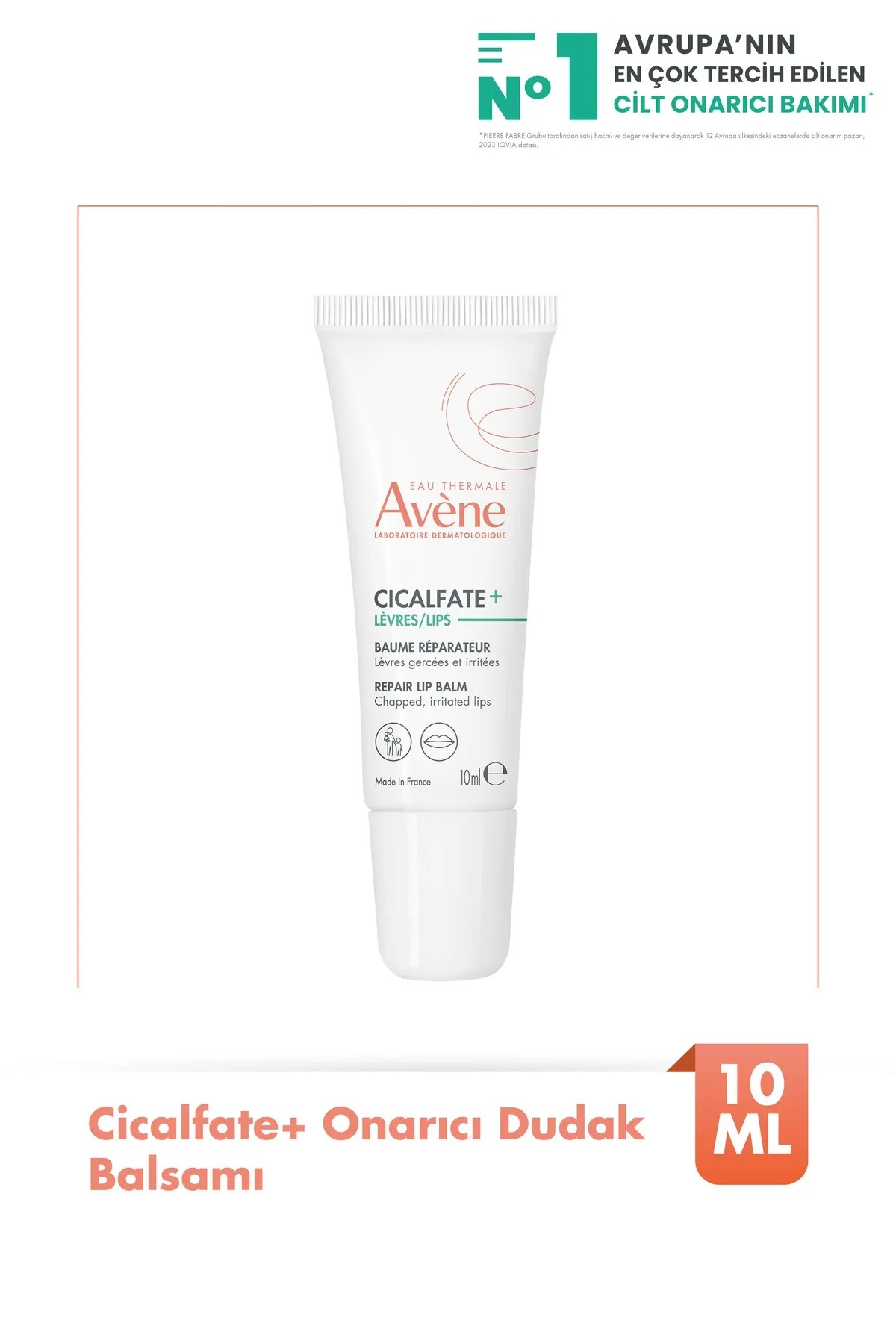Cicalfate Çatlamış ve Kurumuş Dudaklar için Onarıcı ve Nemlendirici Dudak Kremi 10 ml