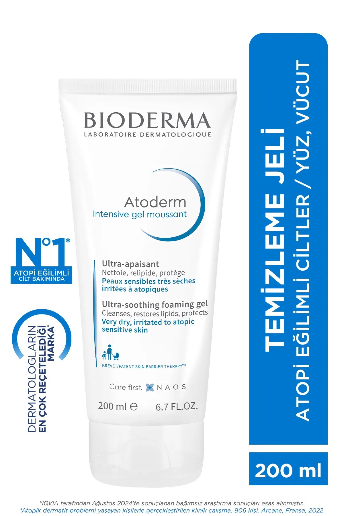 Atoderm Intensive Foaming Gel Çok Kuru Atopi Eğilimli Cilt Onarıcı Temizleme Jeli Niasinamid 200 ml