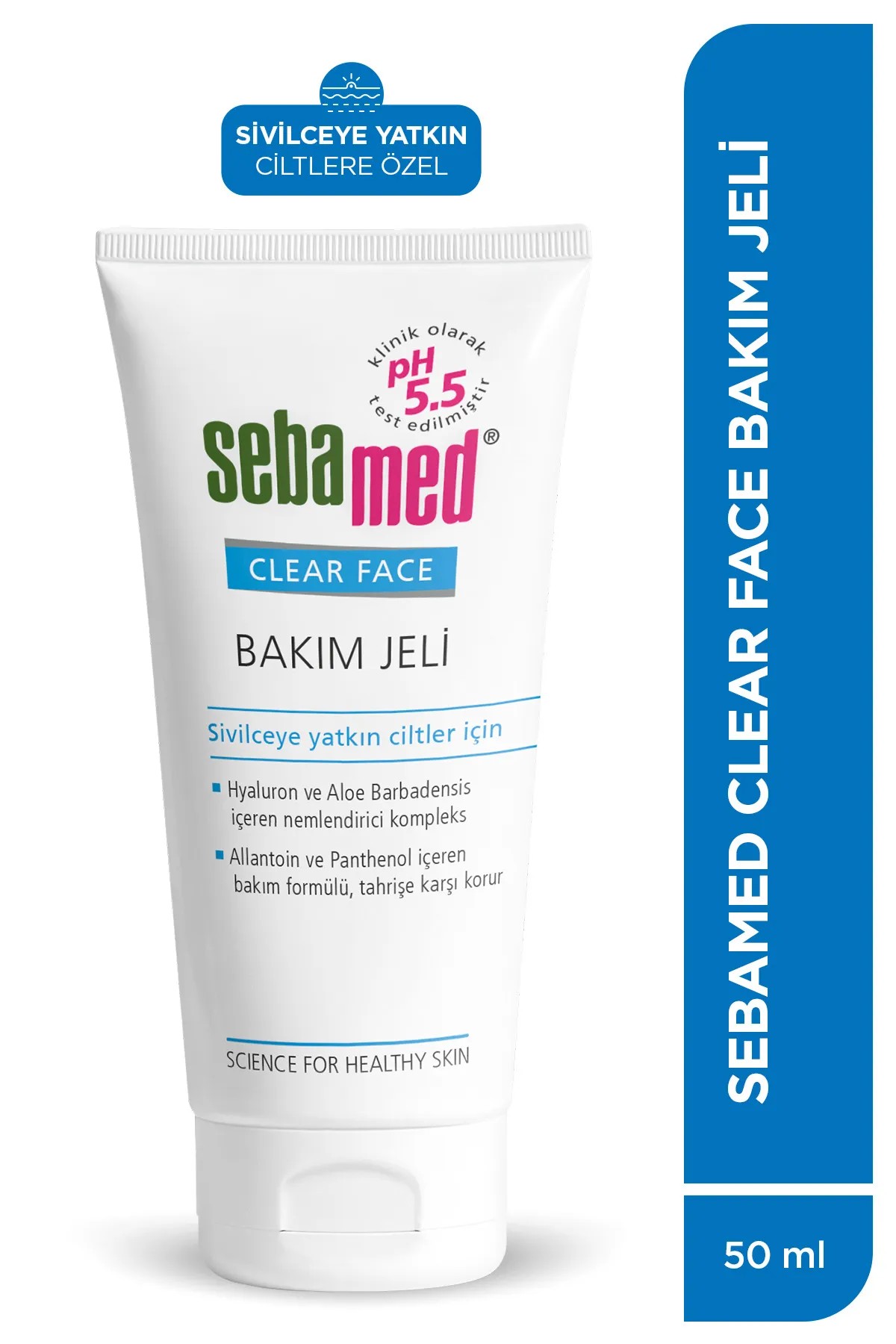 Sivilceye Yatkın Ciltler için Etkili Hyalüronik Asit İçerikli Nemlendirici Etkili Bakım Jeli 50 ml