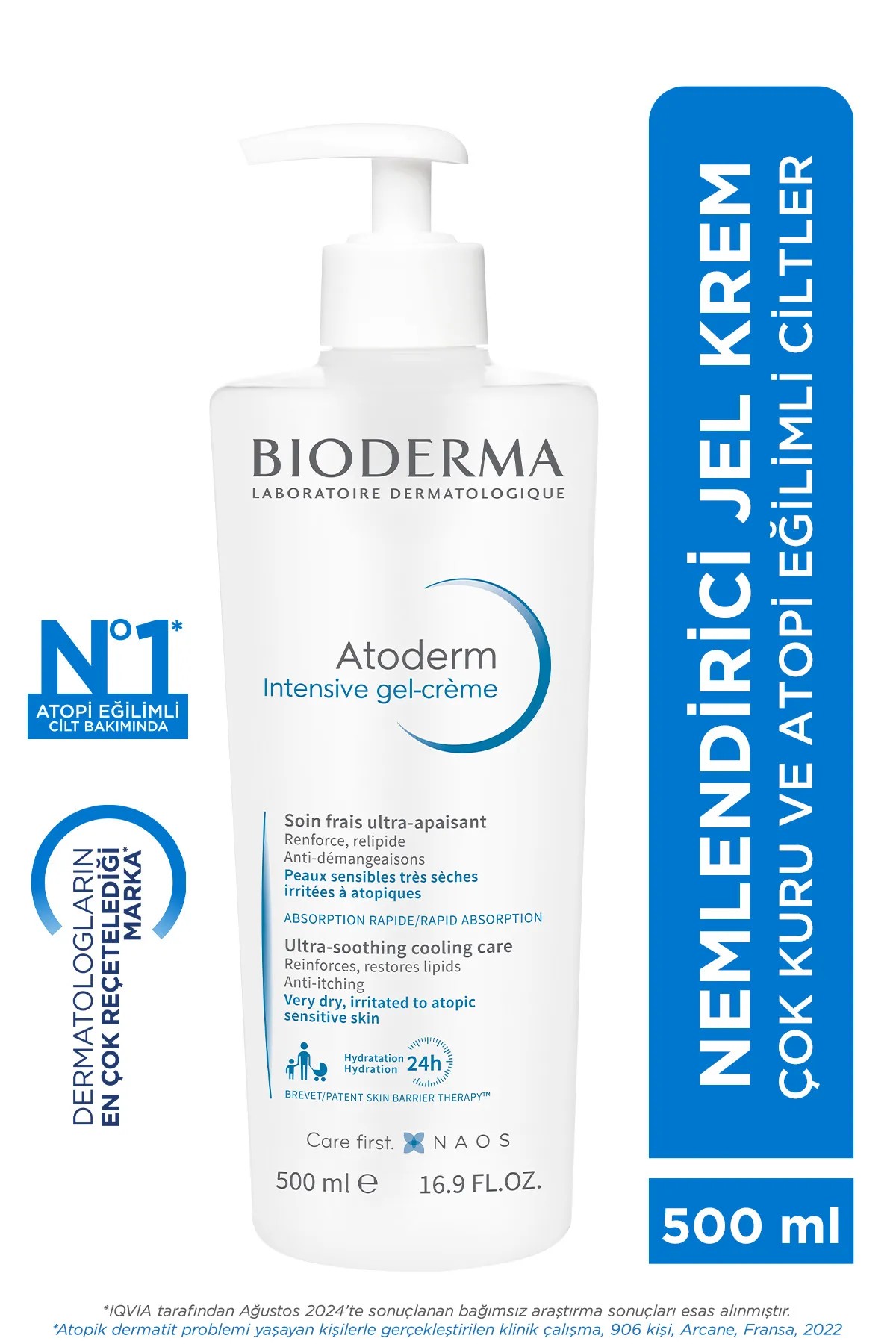 Atoderm Intensive Gel-Cream Çok Kuru Atopi Eğilimli Cilt Yatıştırıcı Jel Krem Niasinamid 500 ml