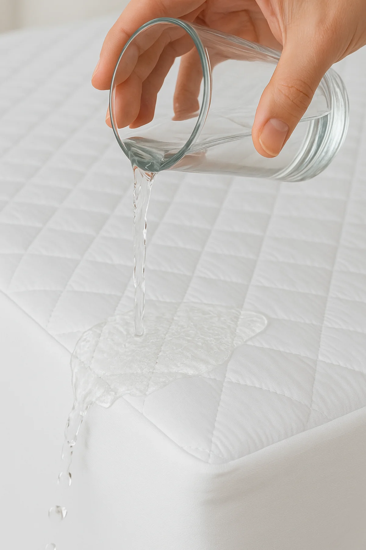 Pamuklu Sıvı Geçirmez Fitted Beyaz Kapitone Yatak Alezi