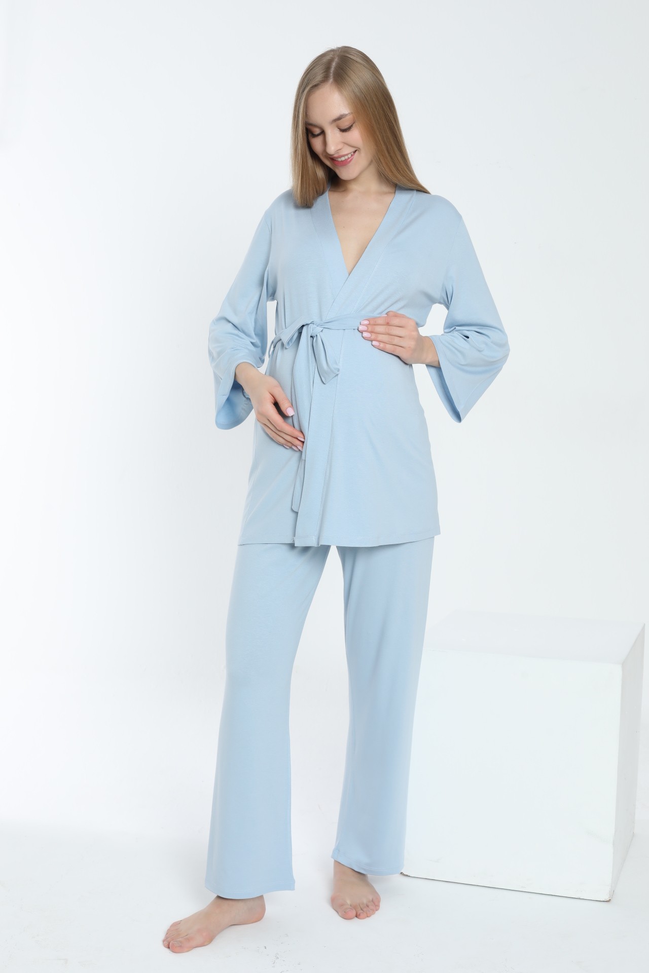 4353 Önden Bağlamalı Hamile ve Lohusa Pijama Takımı