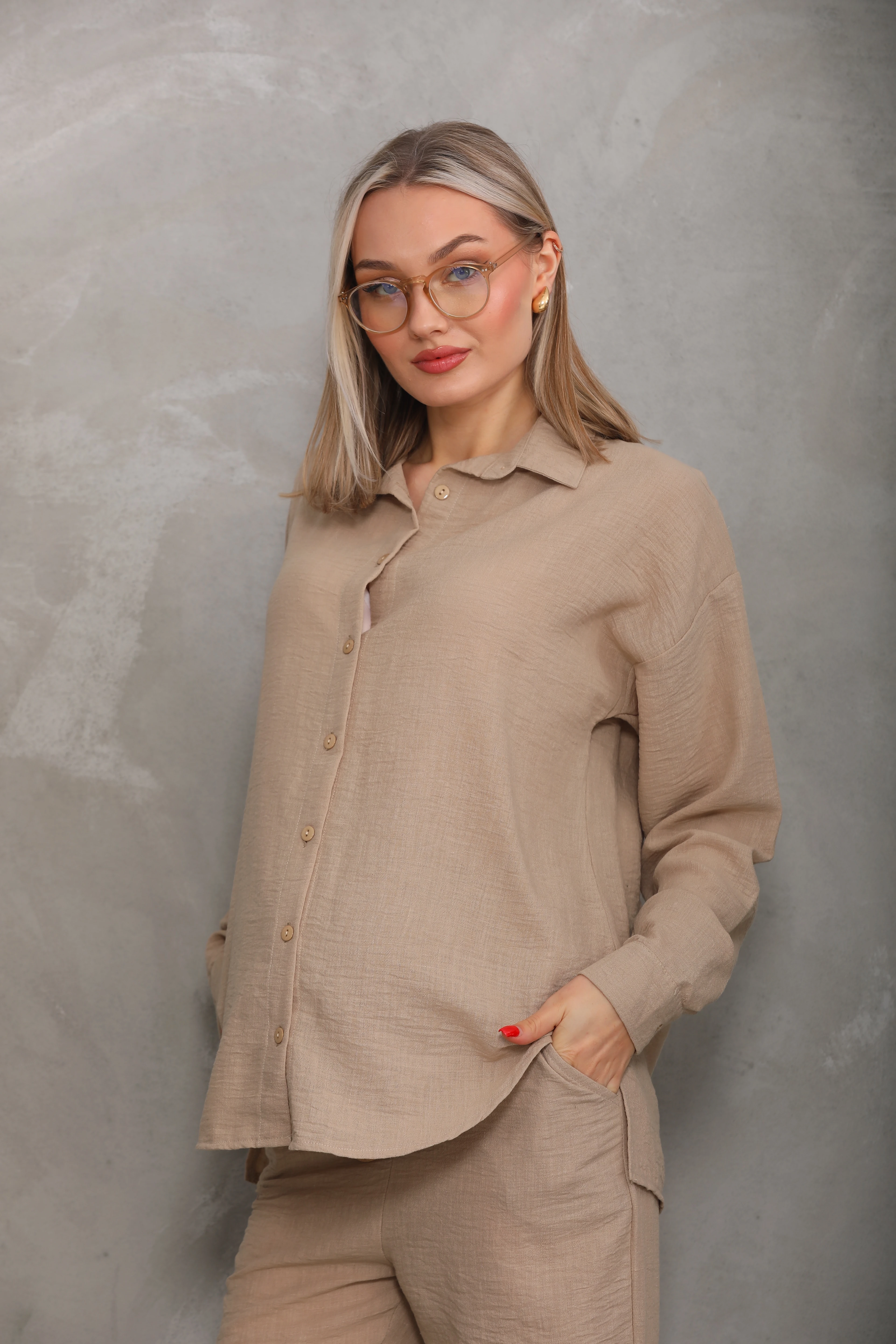 4371 Önden Düğmeli Hamile ve Lohusa Alt-Üst Takım