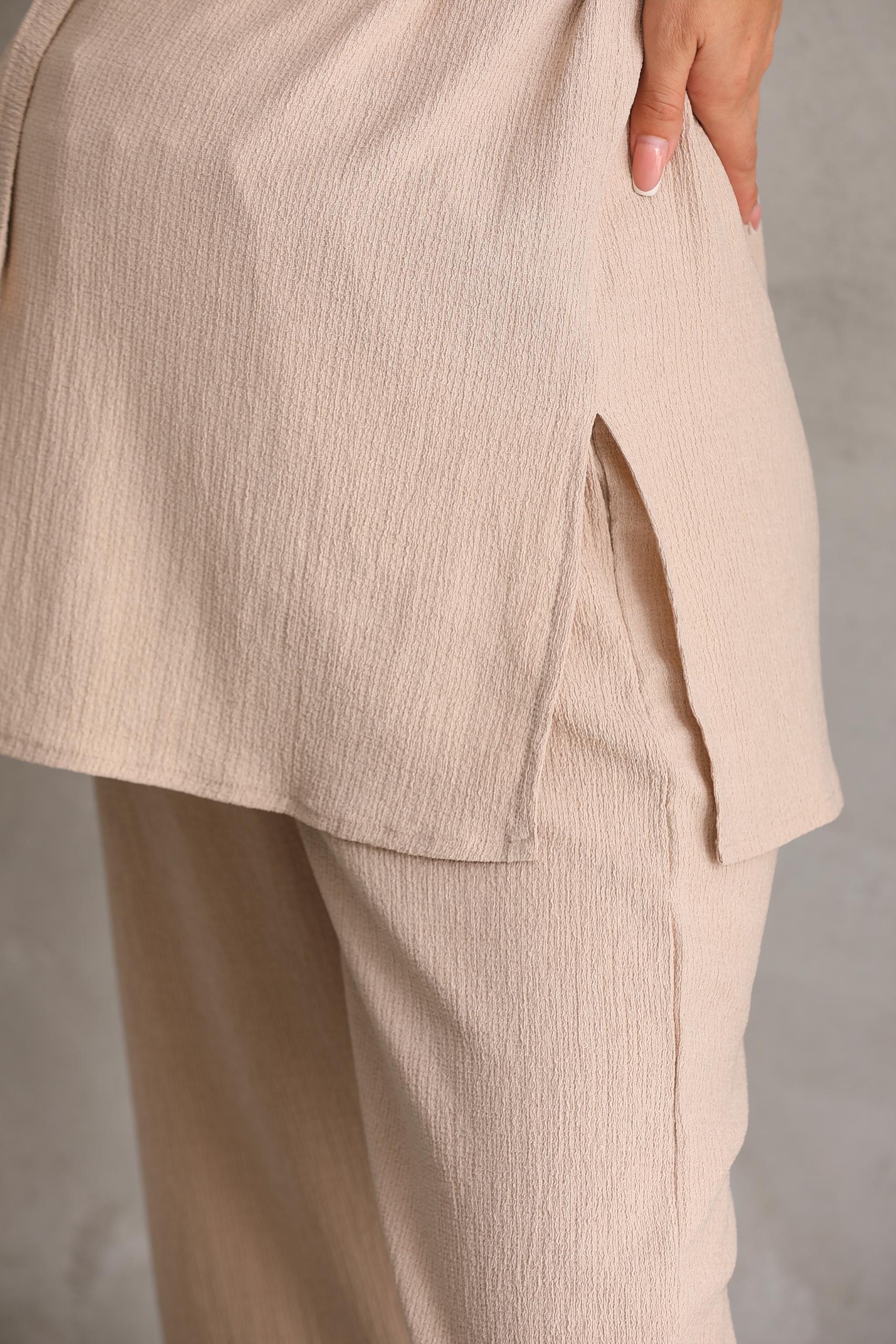 4410 Hamile ve Lohusa Önden Kuşaklı Detaylı Kolsuz Alt-Üst Takımı 