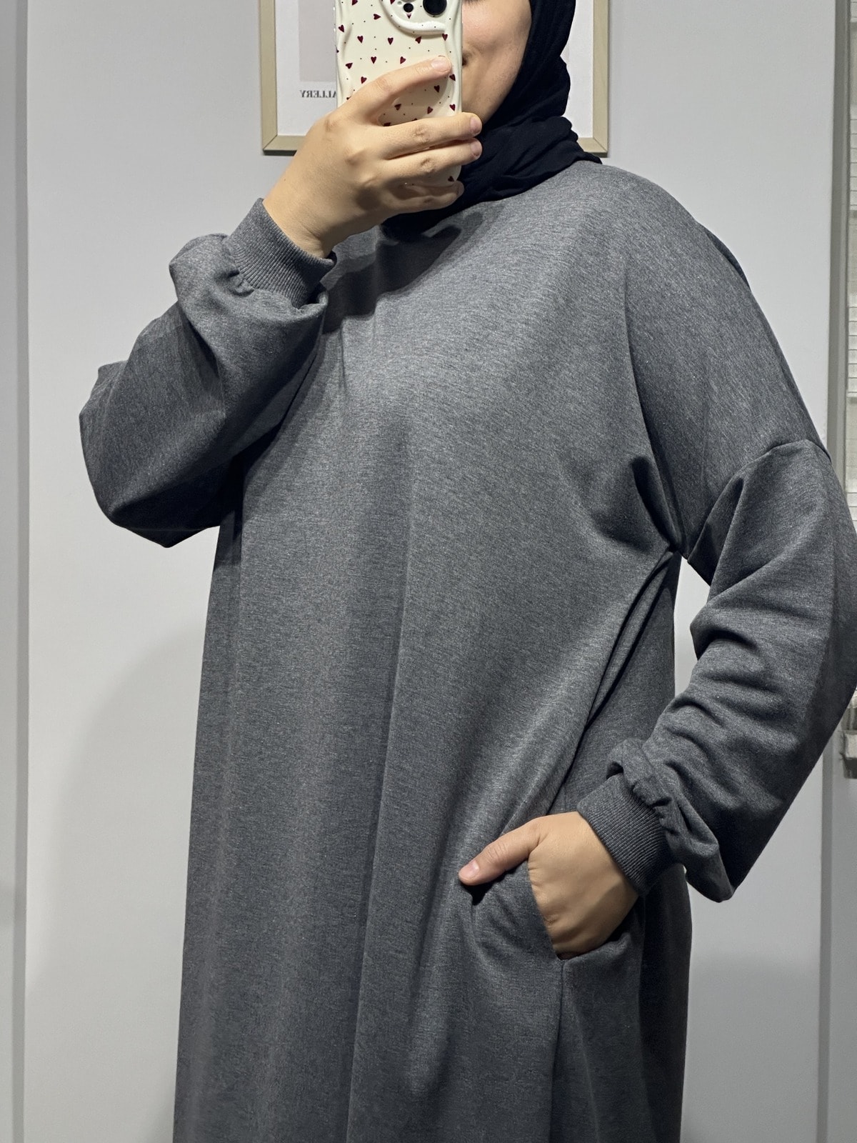Sweat Elbise - Füme - Antrasit