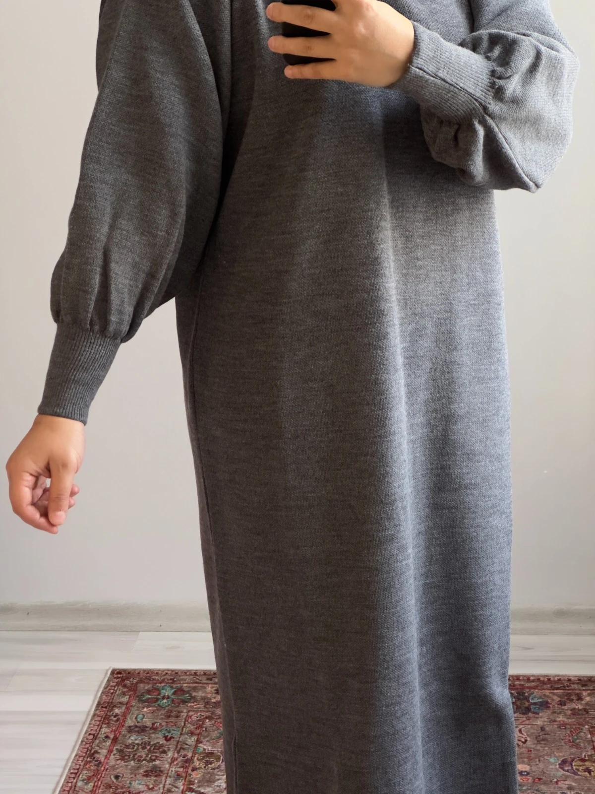 Triko Elbise - Antrasit 