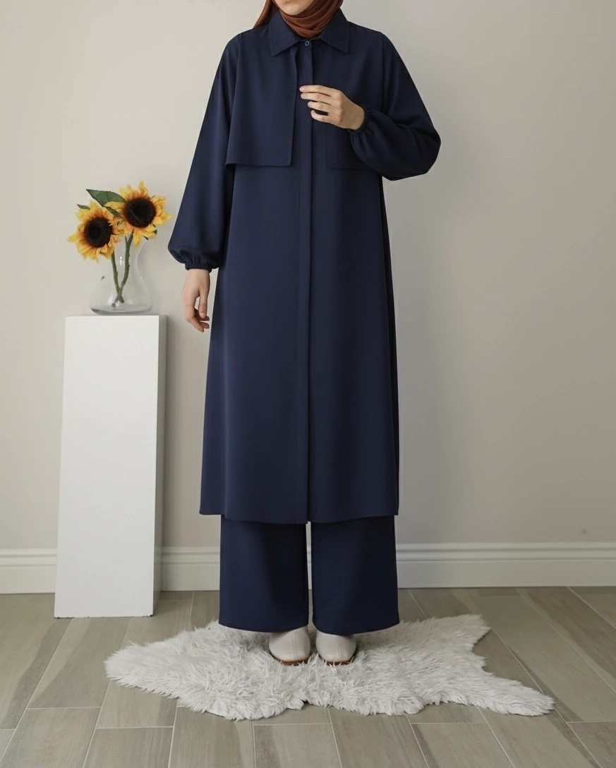 Sade İkili Takım - Lacivert