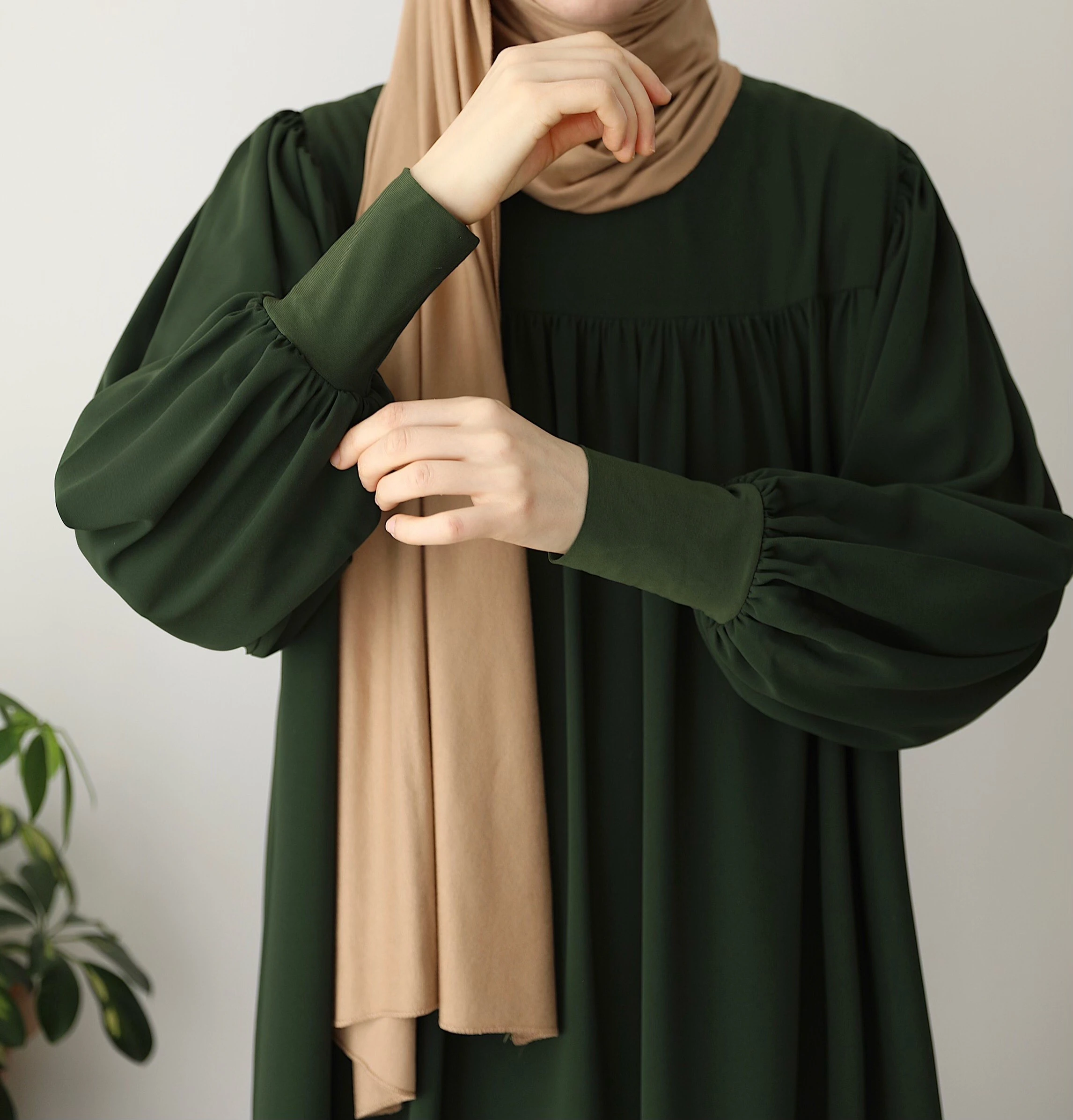 Sandy Kol Ferace Elbise - Haki 