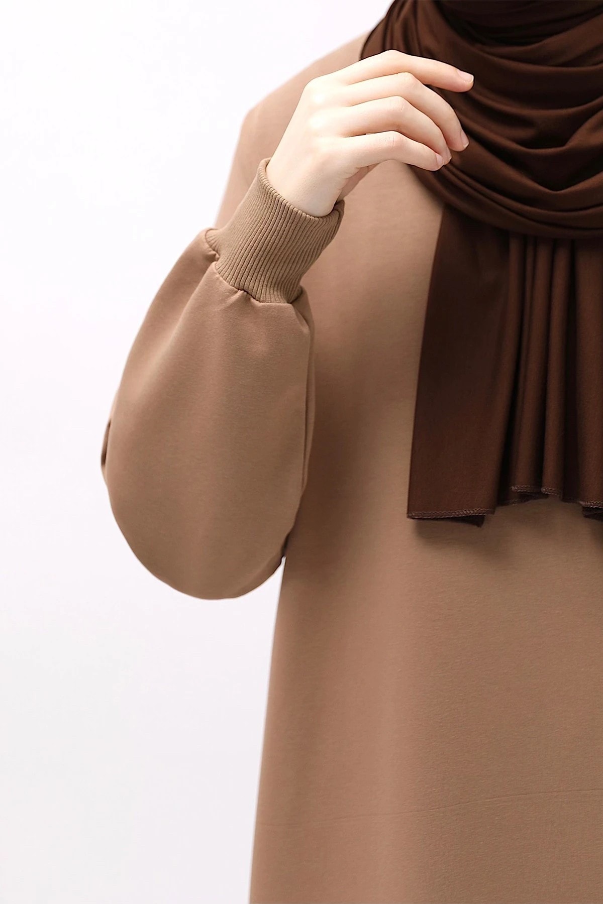 Sweat Elbise - Bej 