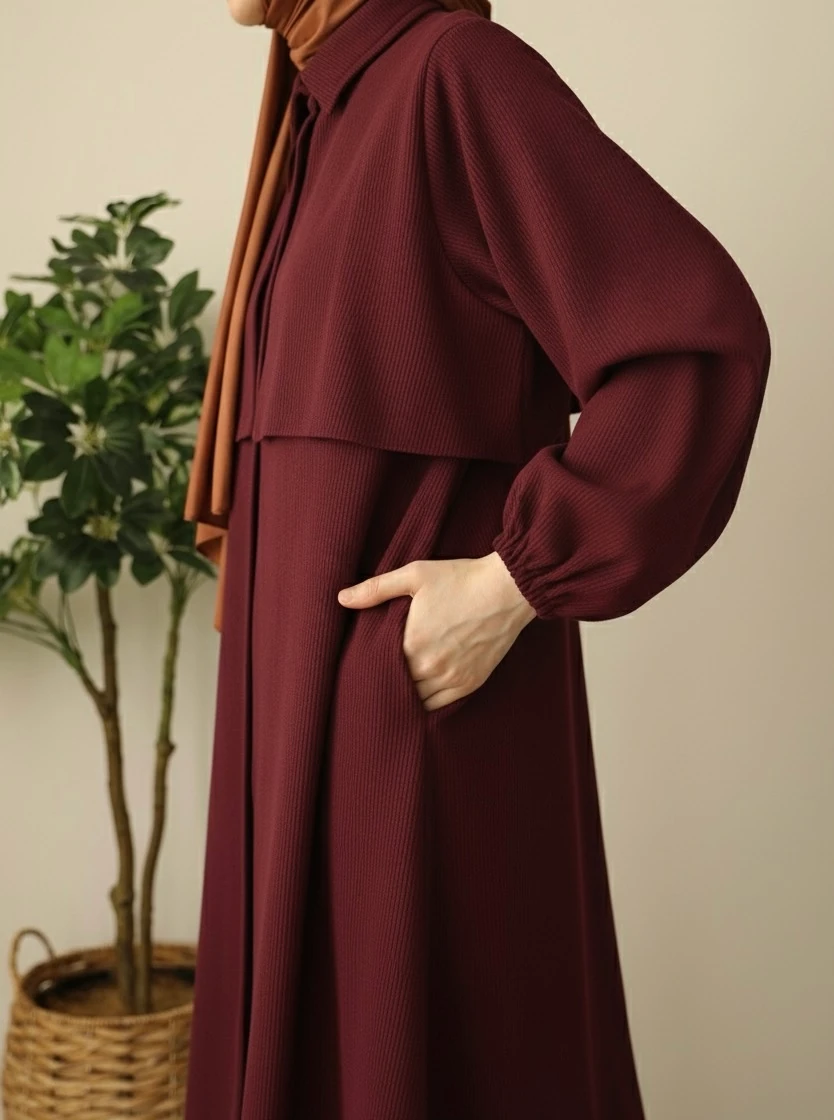 Örme İkili Takım - Bordo