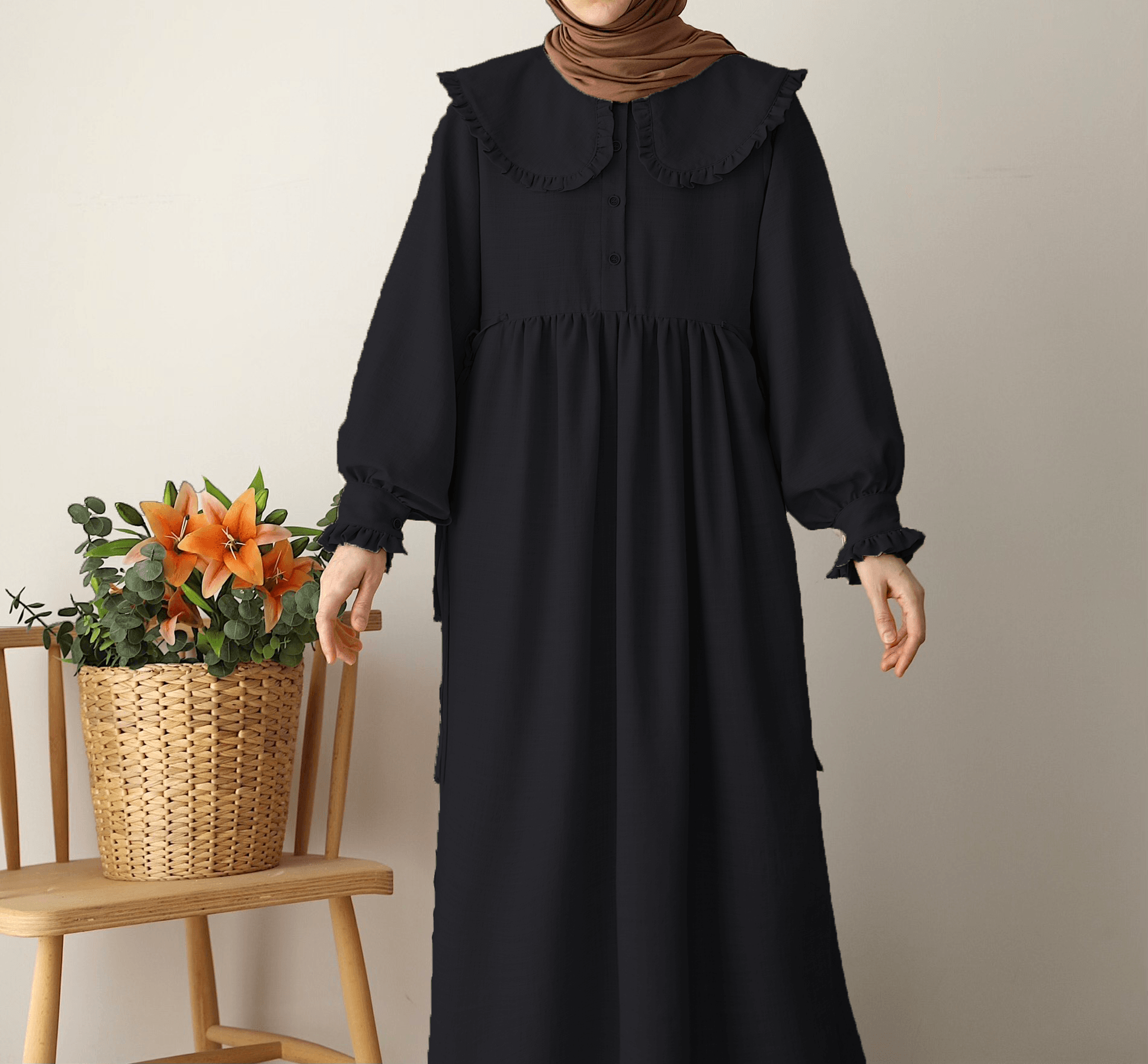 Bukre Elbise - Siyah 