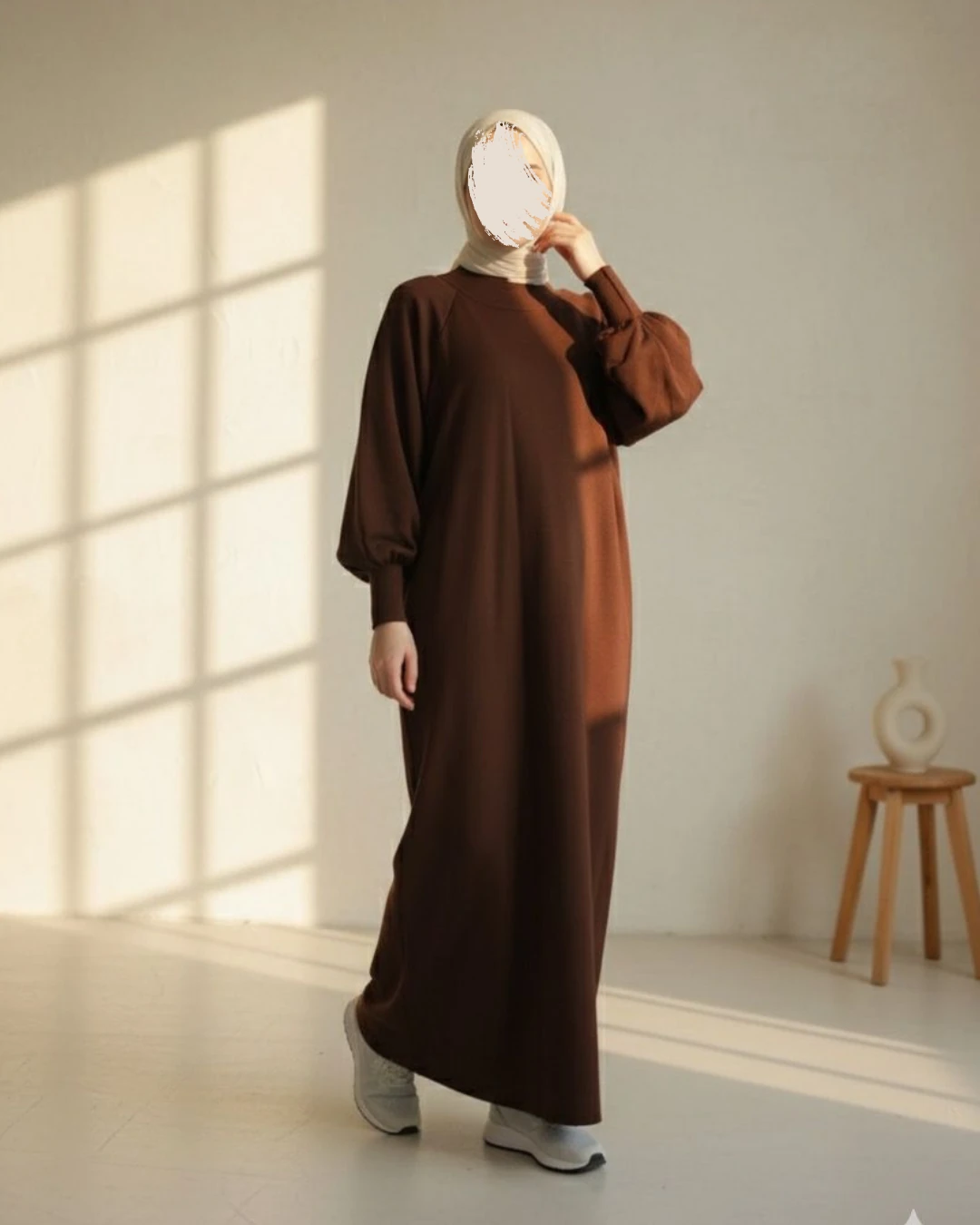 Triko Elbise - Acı Kahve 