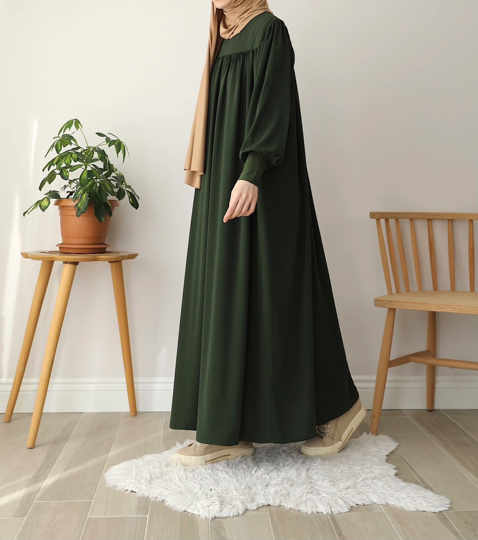 Sandy Kol Ferace Elbise - Haki 