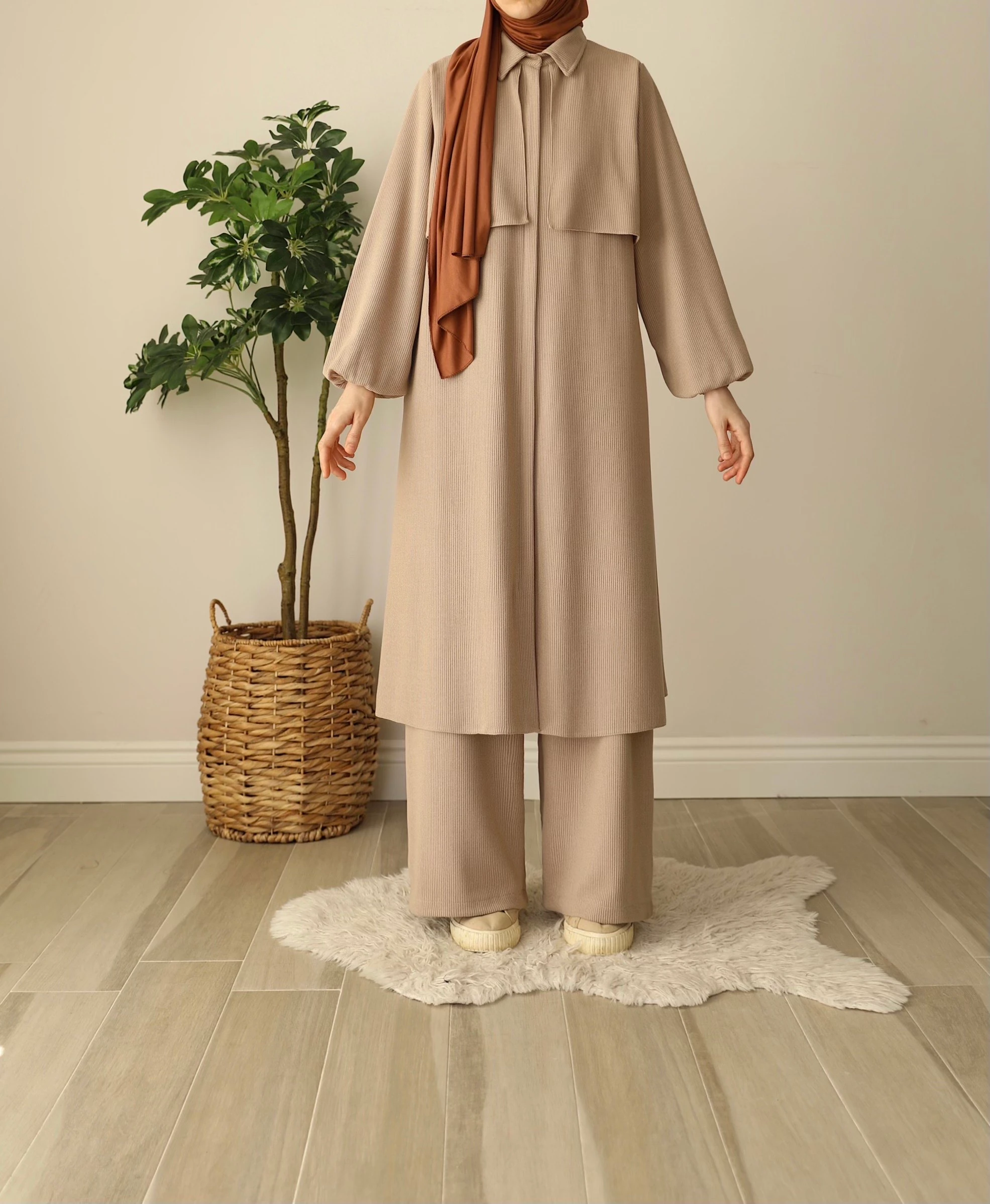 Sade Örme Takım - Bej 