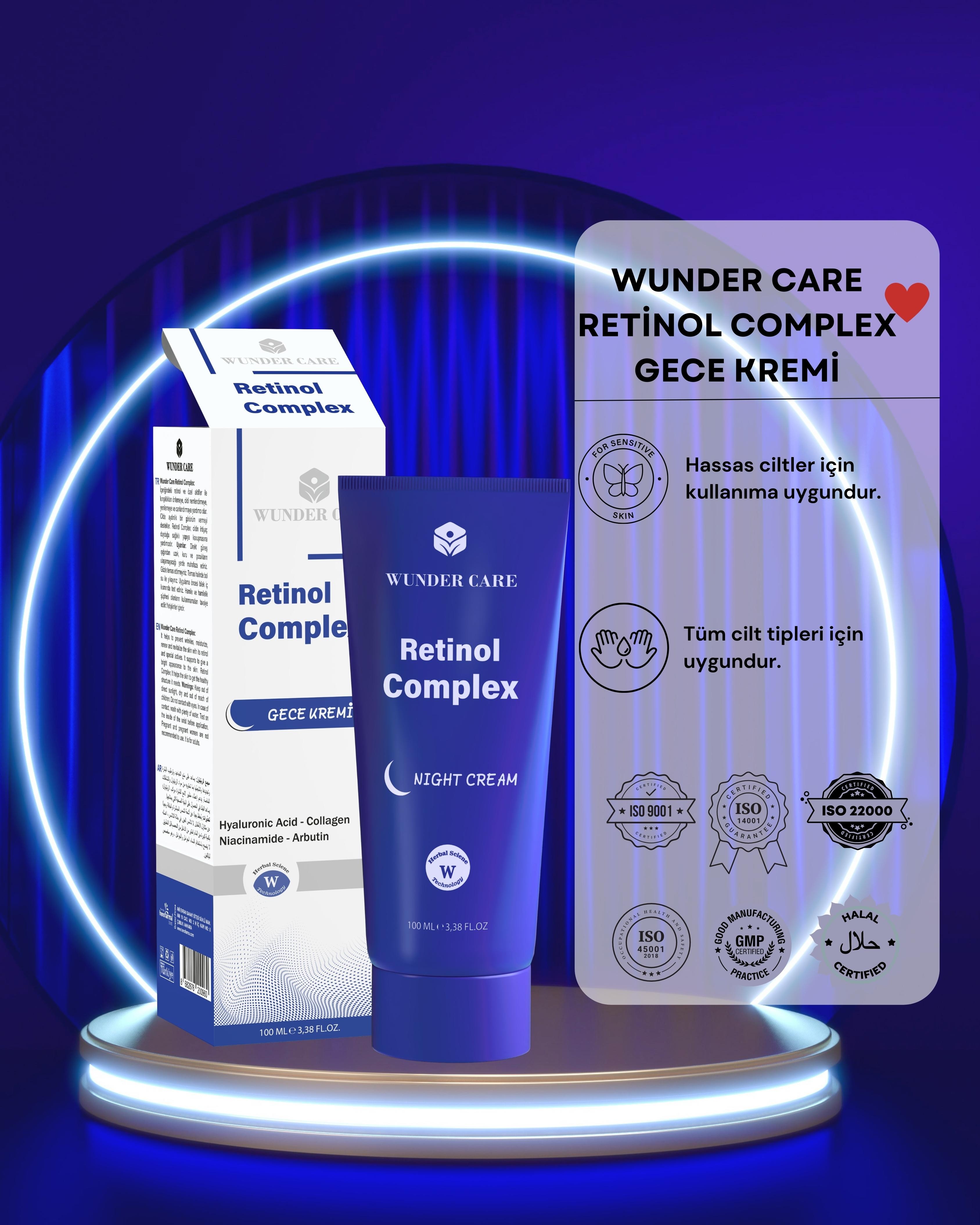 Wunder Care Retinol Krem- Gece Kremi - Hyaluronik Acid - Collagen - Niacinamide - Arbutin - Night Cream