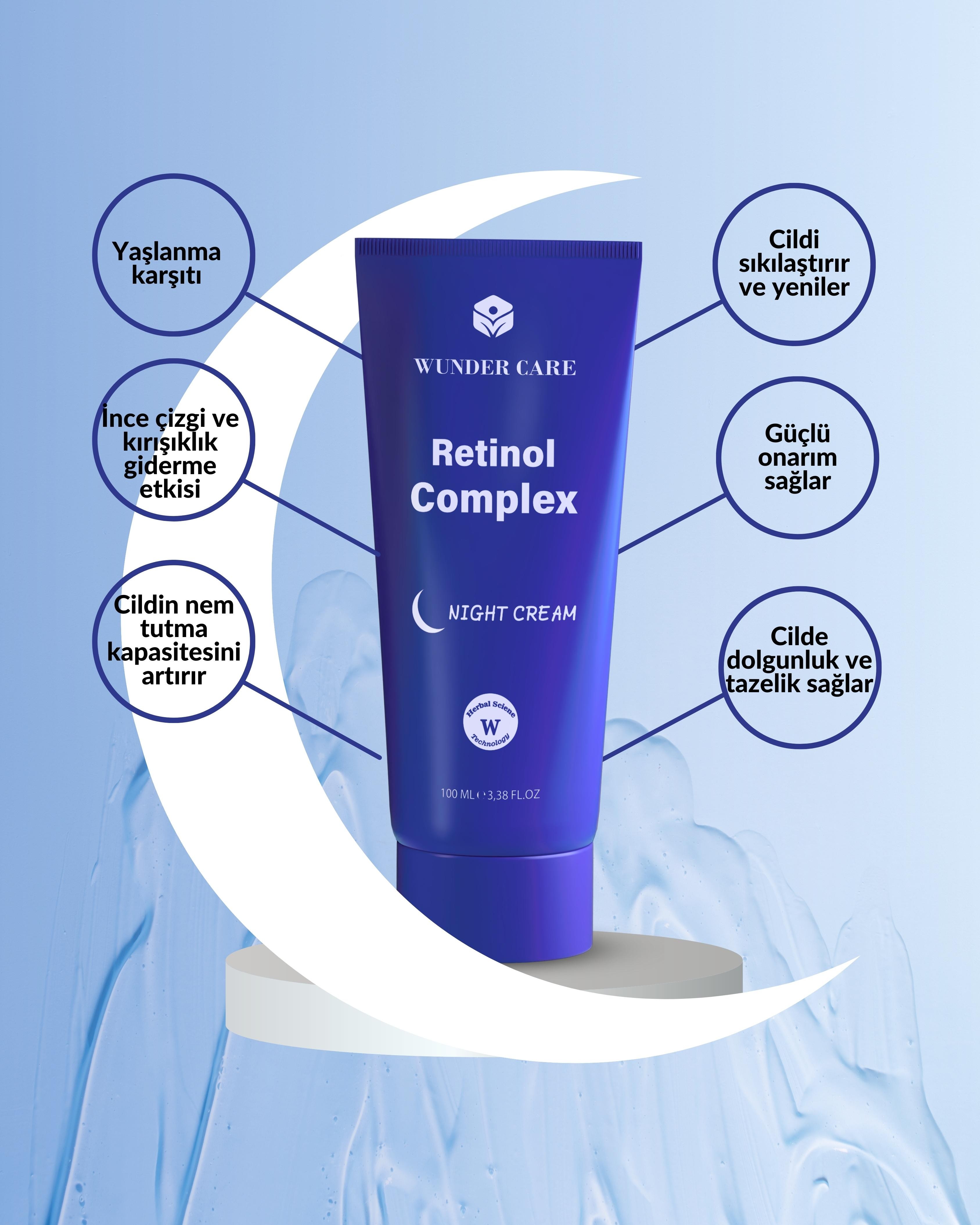 Wunder Care Retinol Krem- Gece Kremi - Hyaluronik Acid - Collagen - Niacinamide - Arbutin - Night Cream