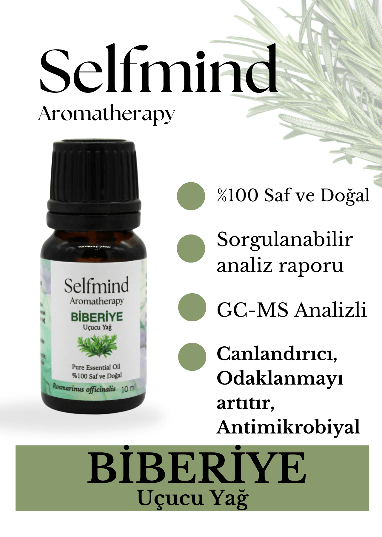 Biberiye Uçucu Yağı (Rosmarinus officinalis) 