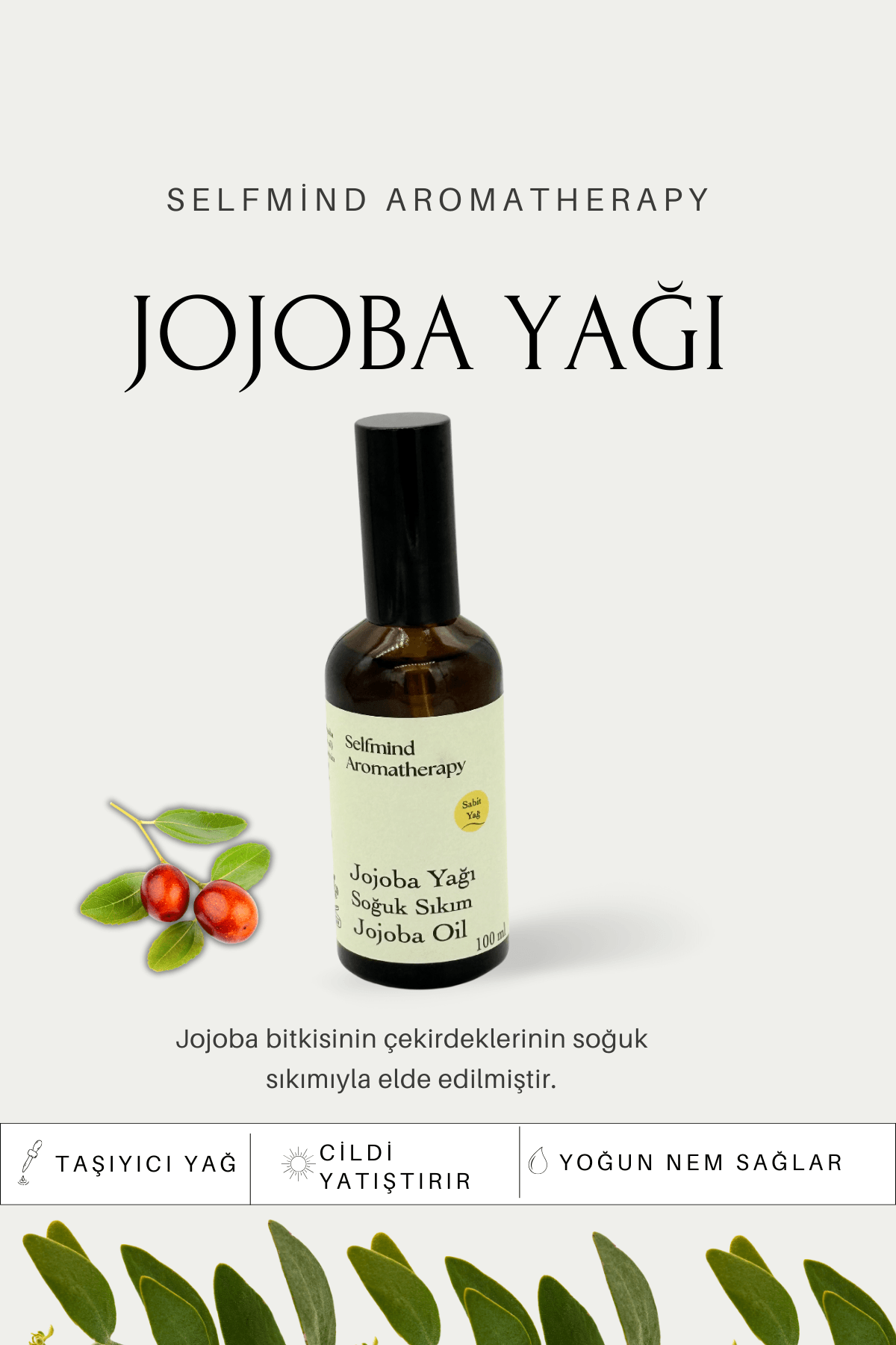 Selfmind Aromatherapy %100 Saf ve Doğal Jojoba Yağı-Soğuk Sıkım SPREY ŞİŞE