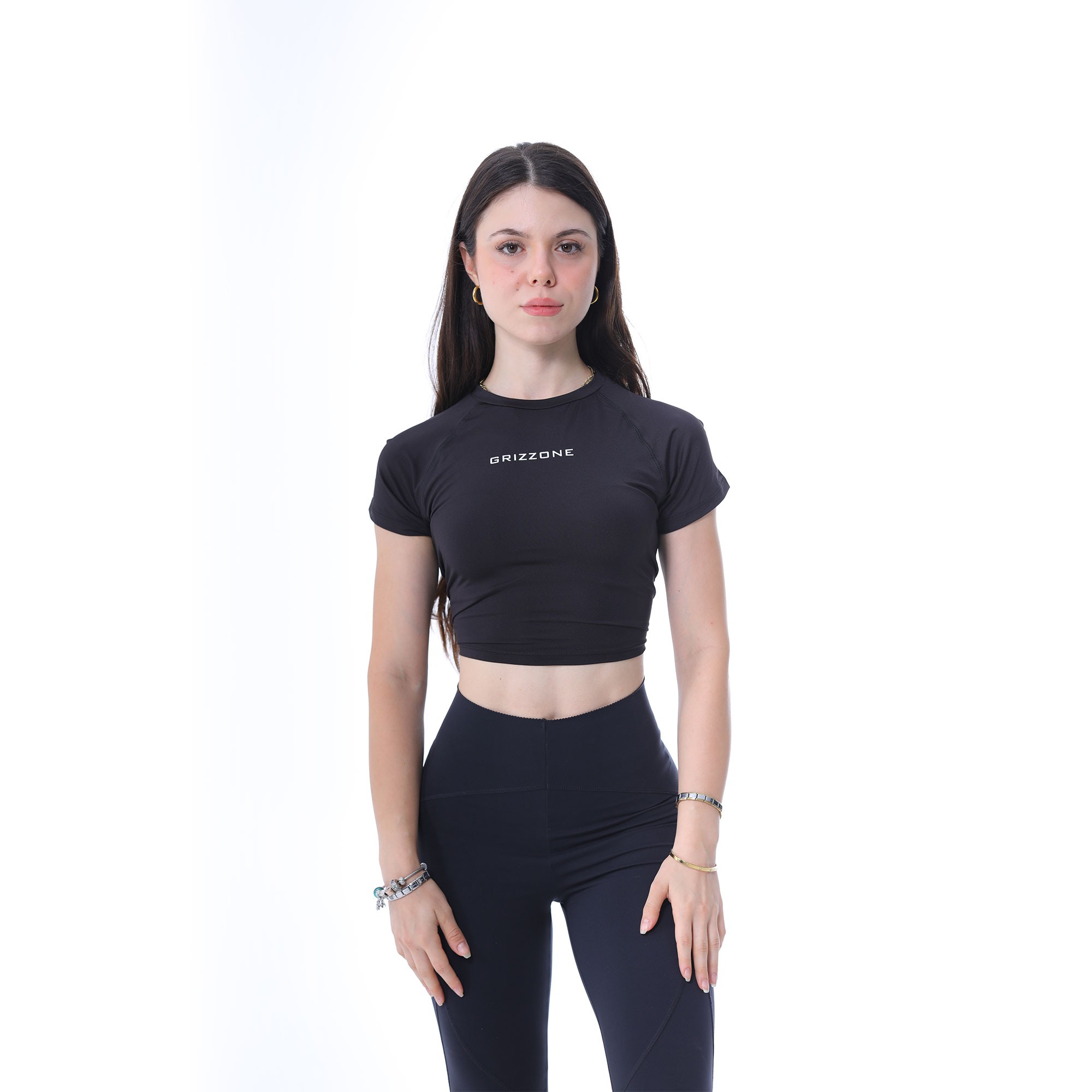 Kısa Kollu Compression Crop T-shirt (Kadın)