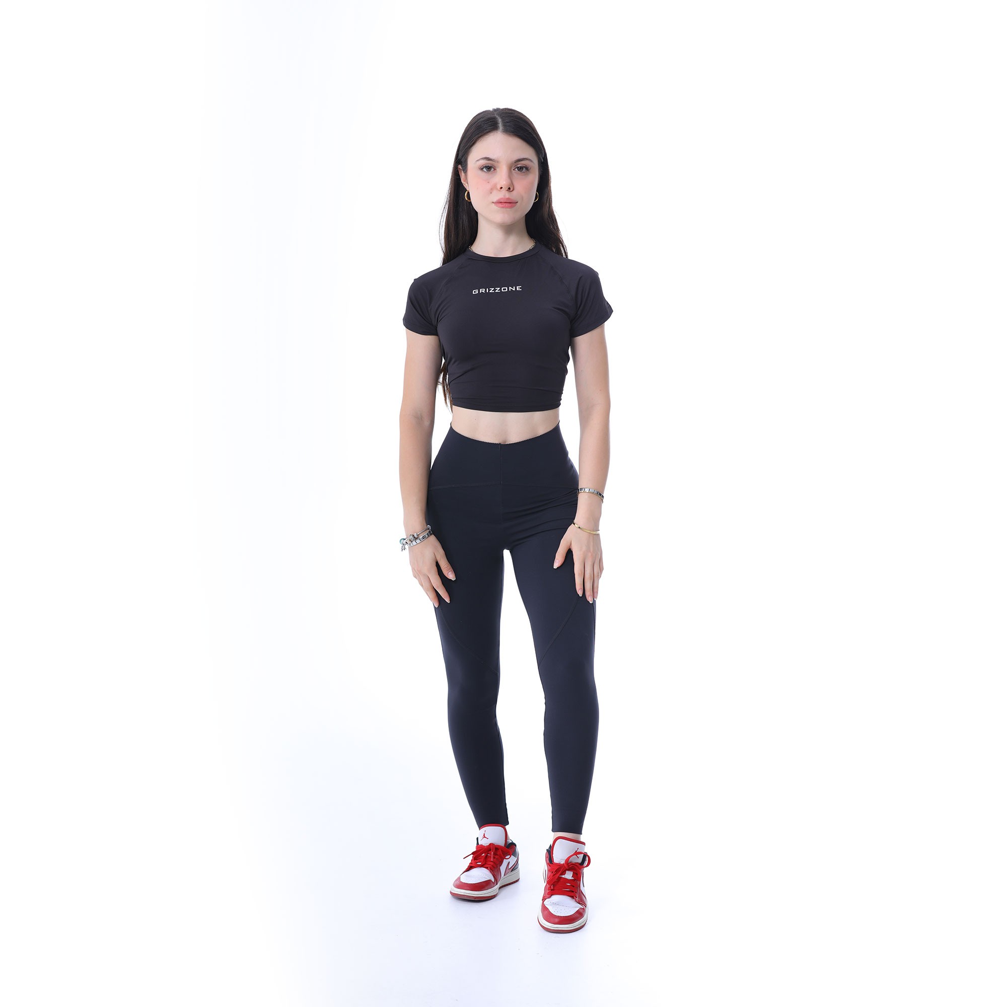 Kısa Kollu Compression Crop T-shirt (Kadın)