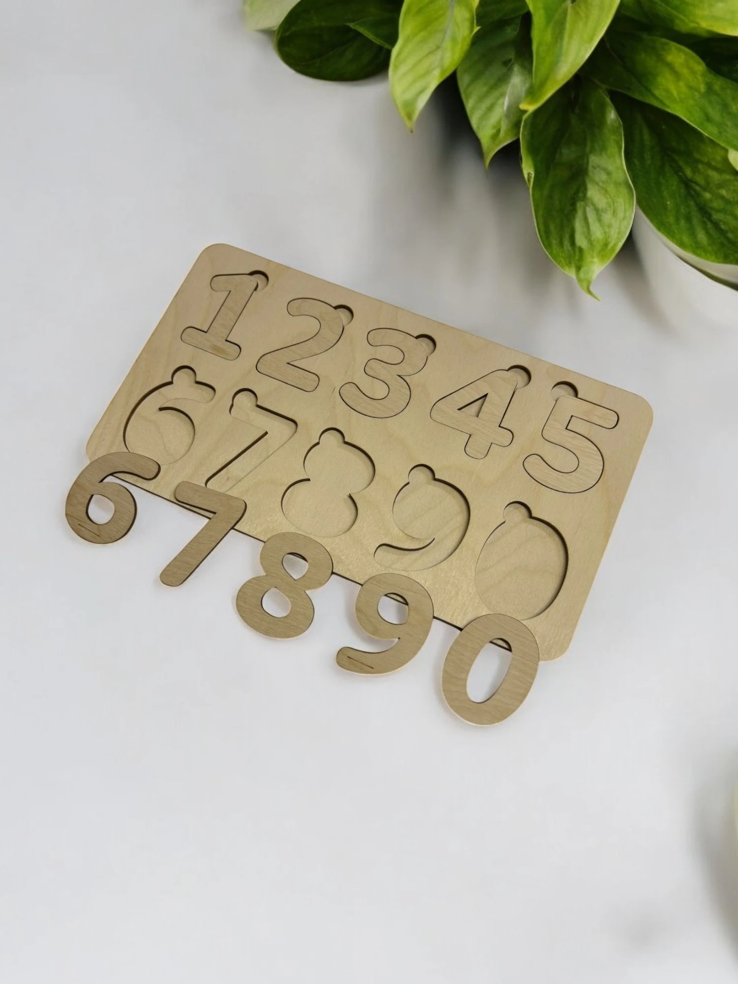 Boyanabilir Rakamlar Puzzle, Bul-tak Puzzle, Renksiz Puzzle, Rakam Öğrenimi, Montessori Öğrenme