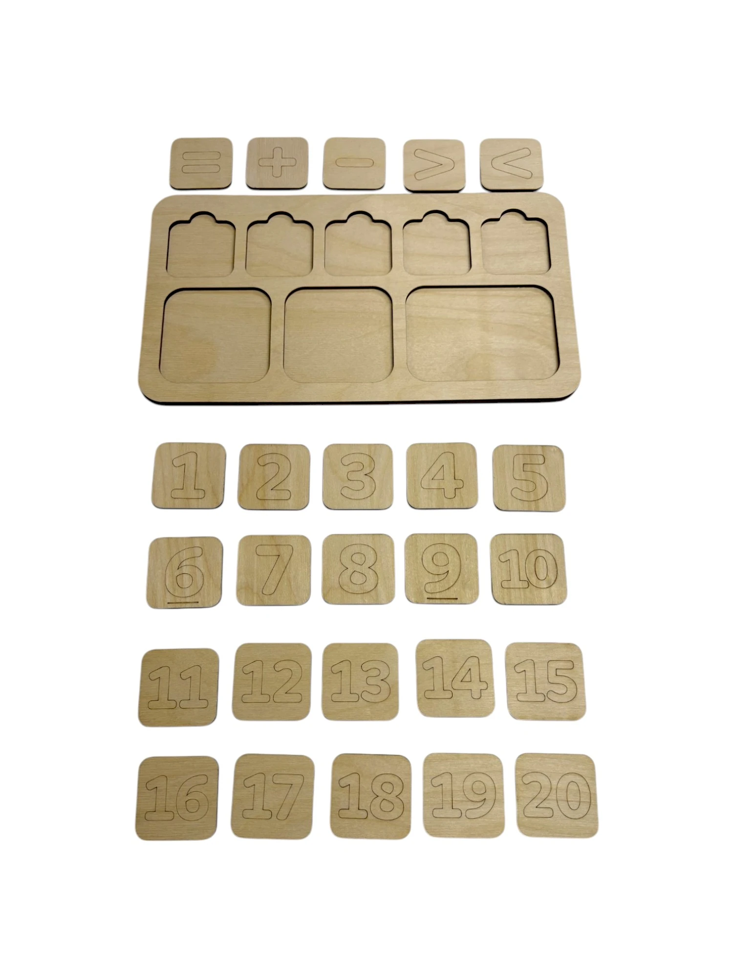 Toplama/Çıkarma ve Karşılaştırma, Matematik Öğrenme Seti, Ahşap İşlem Tahtası, Büyük Küçük Kavramı