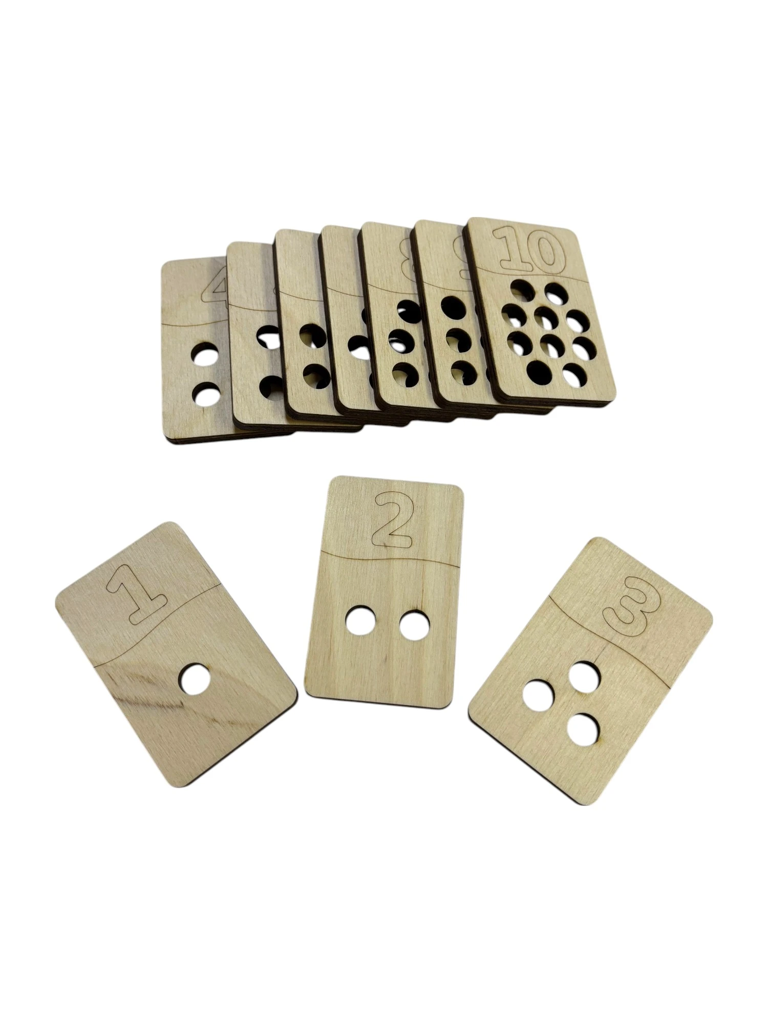 Ahşap Sayma Plakaları, Sayma Öğrenimi, Montessori Matematik Öğrenimi, 1’den 10’a Kadar