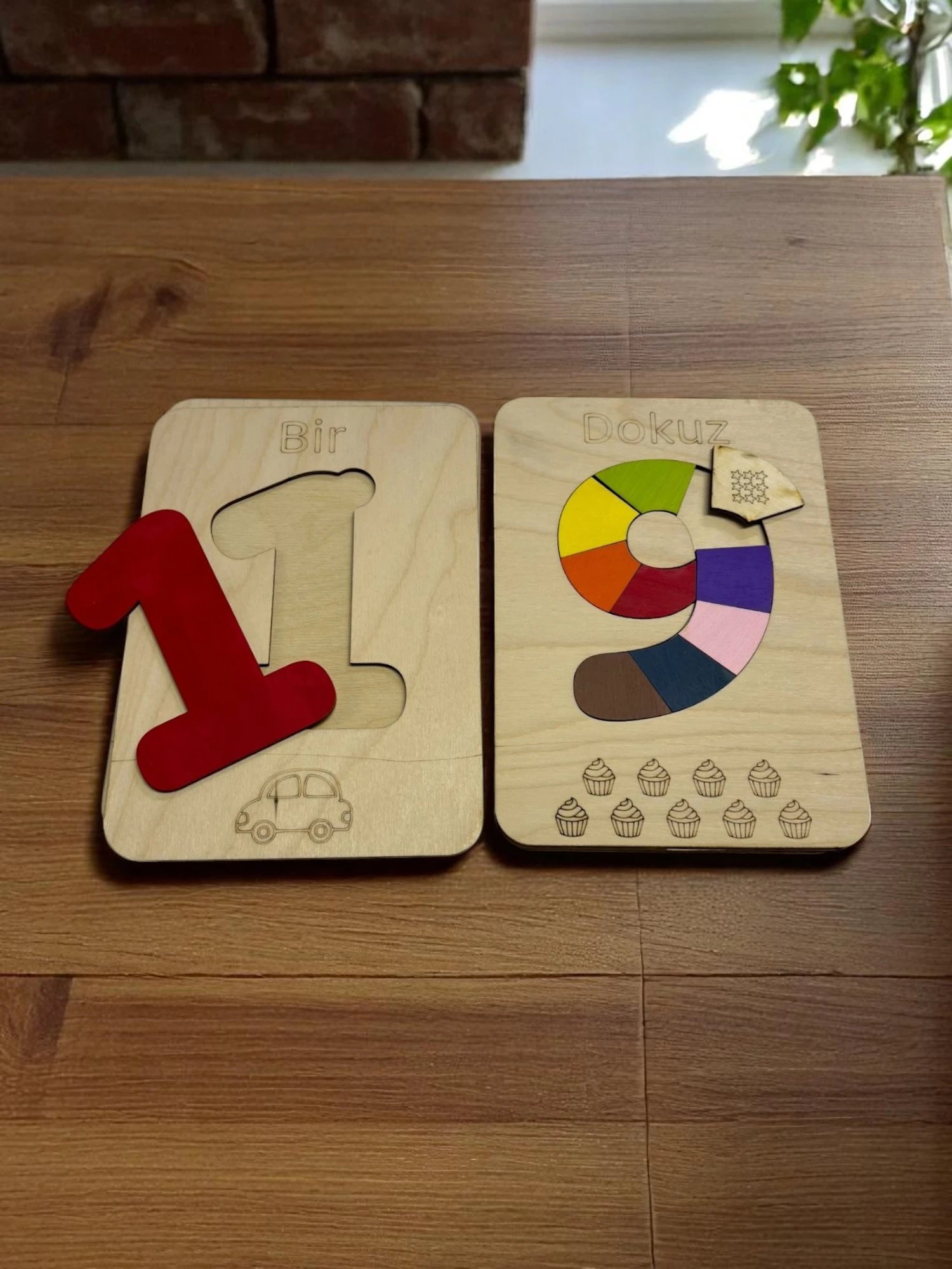 Ahşap Rakam Öğrenme Puzzle Seti, 0’dan 9’a, Renkli Puzzle, Rakam Öğrenimi, Montessori Öğrenimi