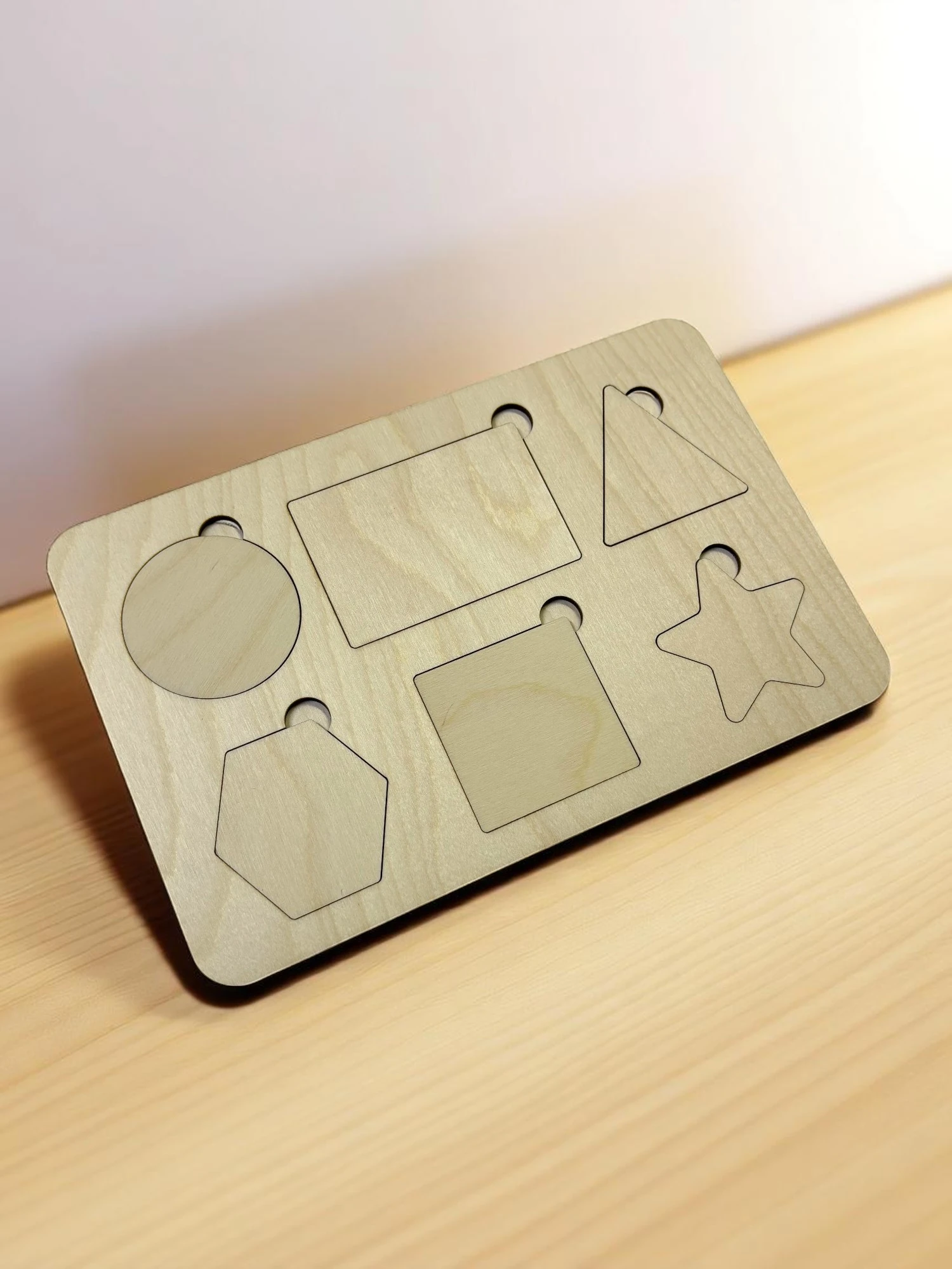 Boyanabilir Şekiller Puzzle, Bul-Tak Puzzle, Ahşap Puzzle, Şekil Öğrenimi, Montessori Öğrenme