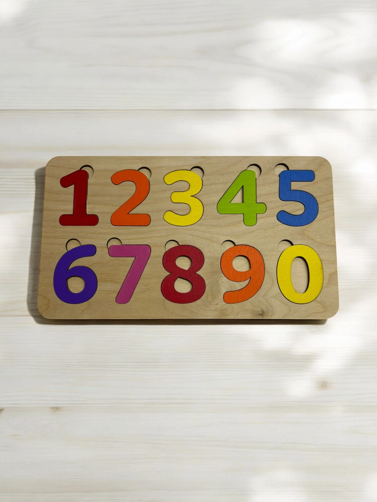 Rakam Puzzle, Ahşap Bul-Tak Yapboz, Renkli Eğitici Bulmaca, Sayı Öğrenimi