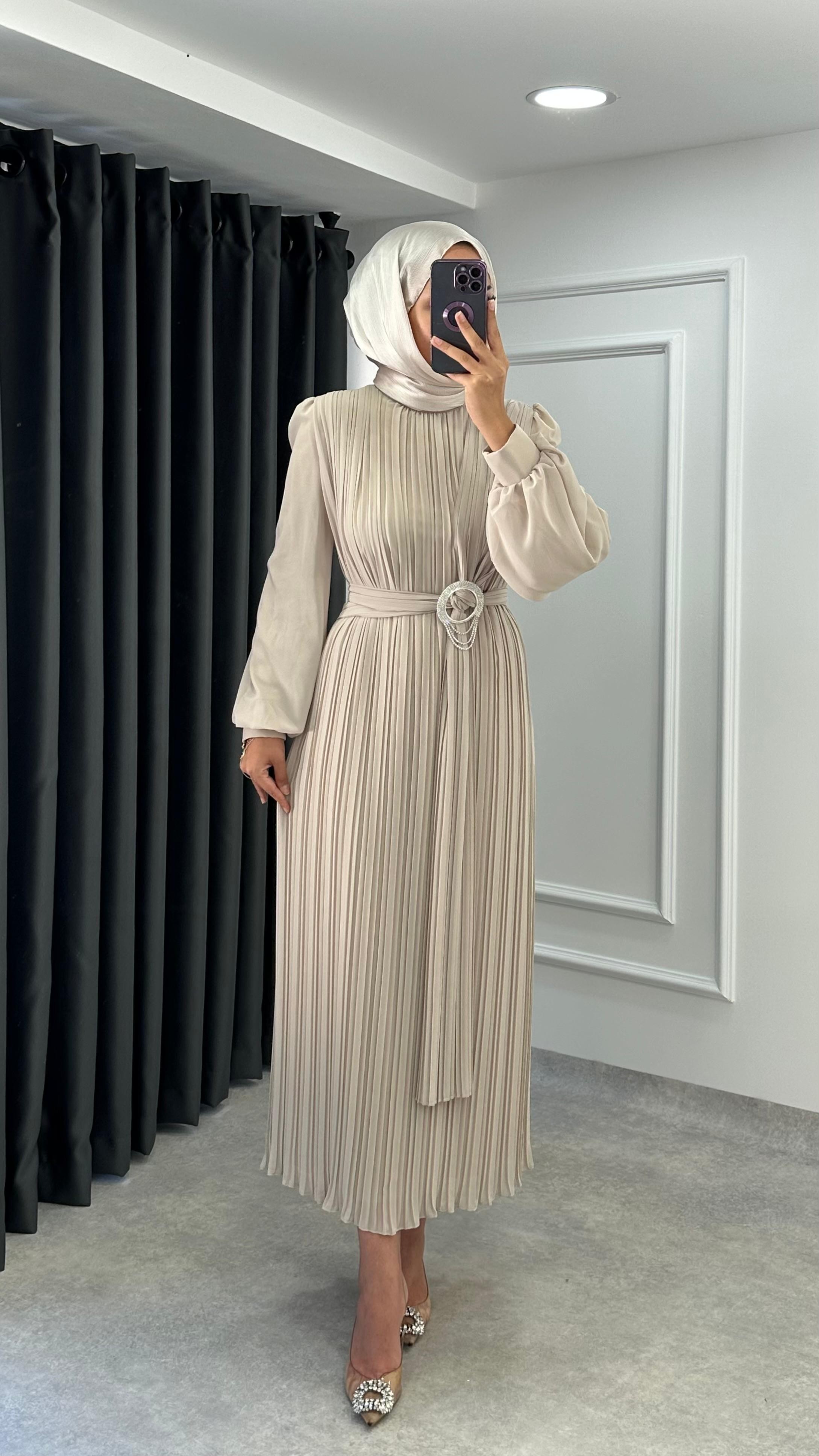 Afra Elbise - Bej