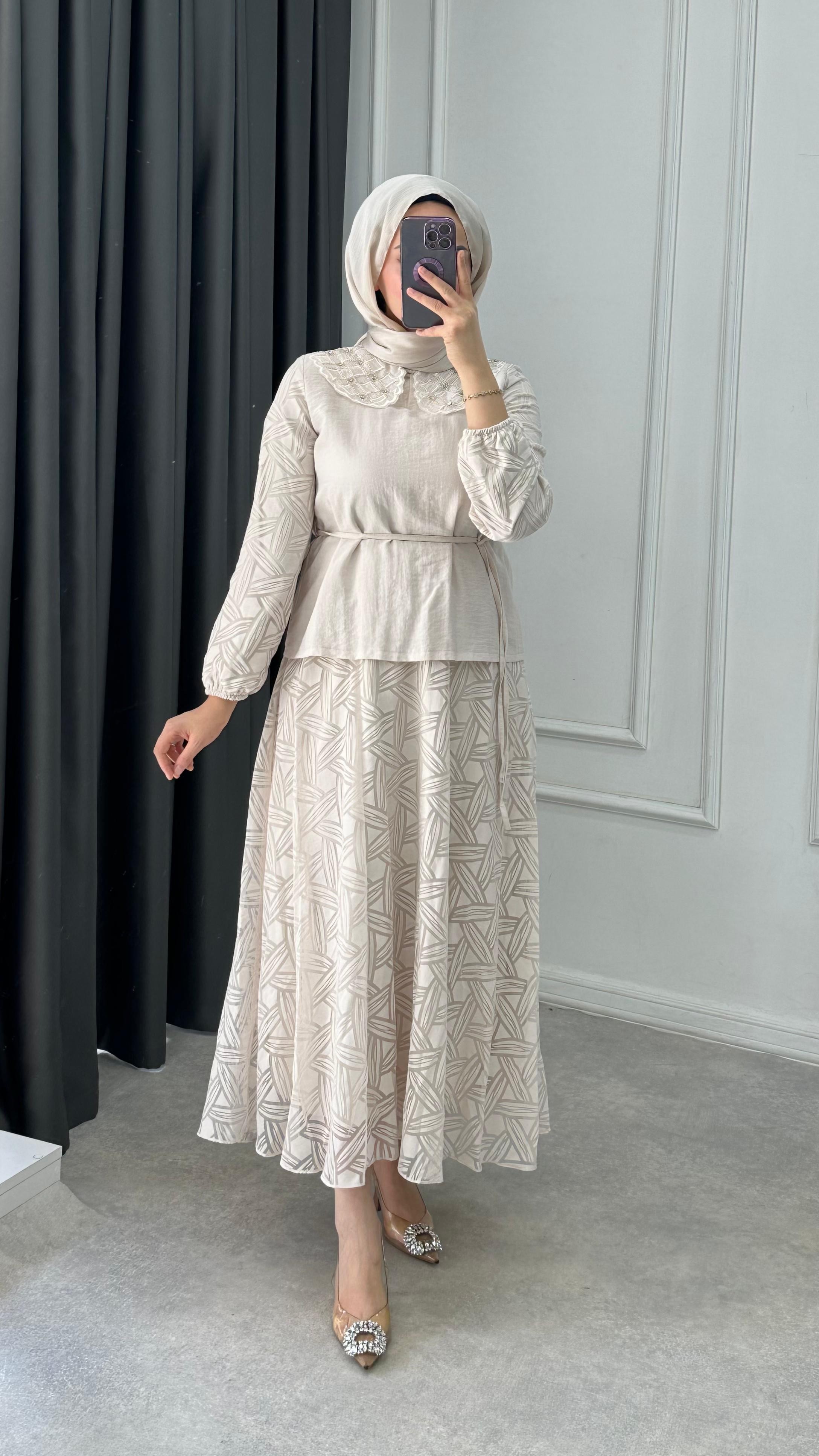 Meral Elbise  - Bej