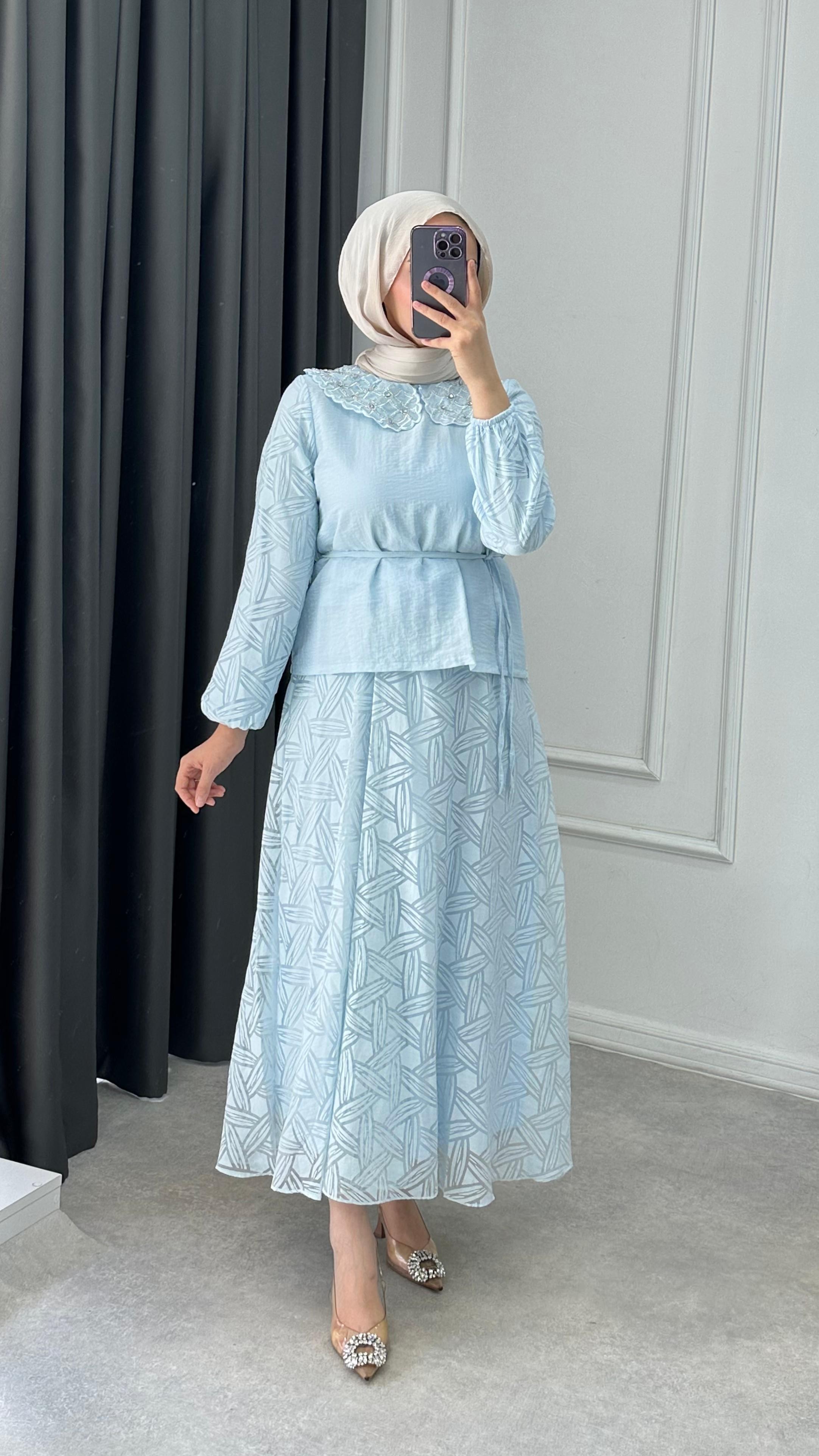Meral Elbise  - Mavi