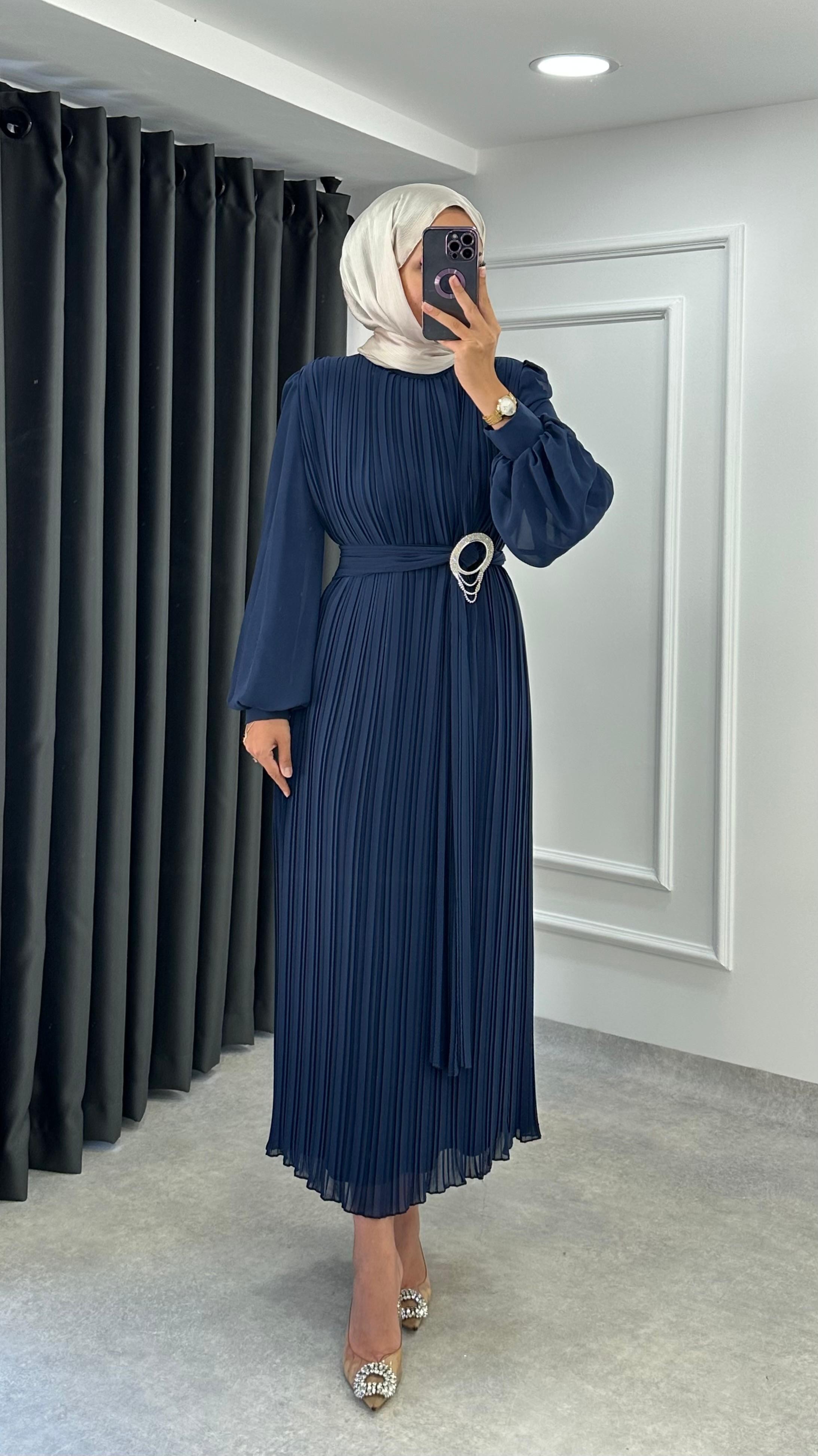 Afra Elbise - Lacivert