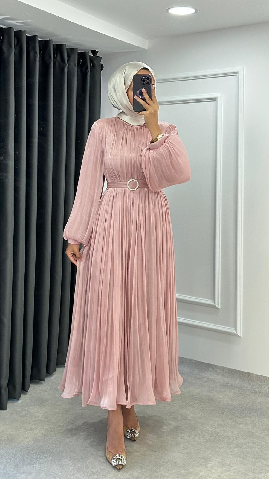 Zaide Elbise - Pembe