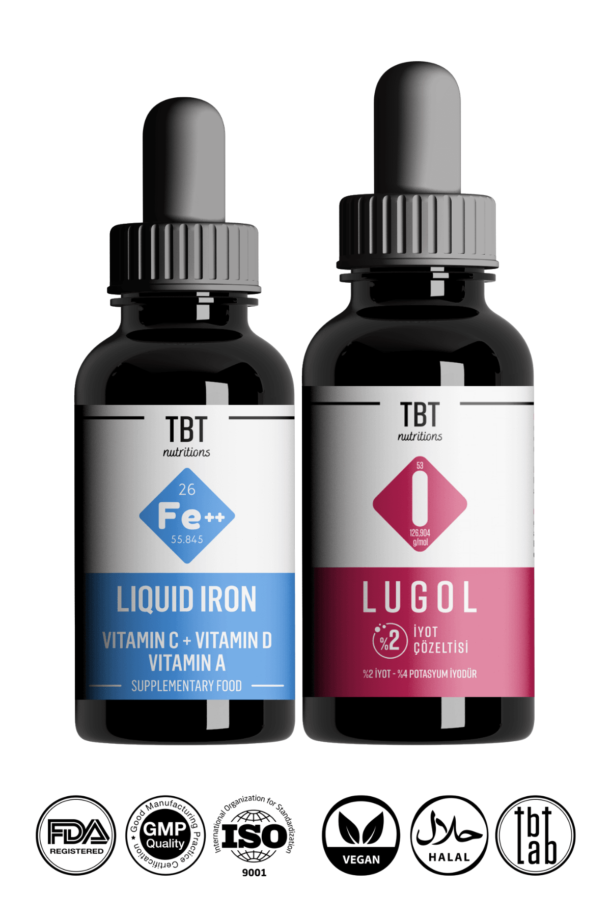 Lugol %2 Iyot Solüsyonu - Demir Iı + Vit C-d-a Içeren Takviye Edici Gıda