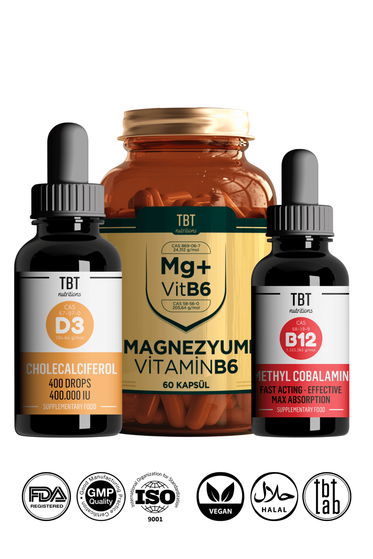 Magnezyum Bisglisinat/malat/sitrat Vitamin B6 - Vitamin D3 - Vitamin B12